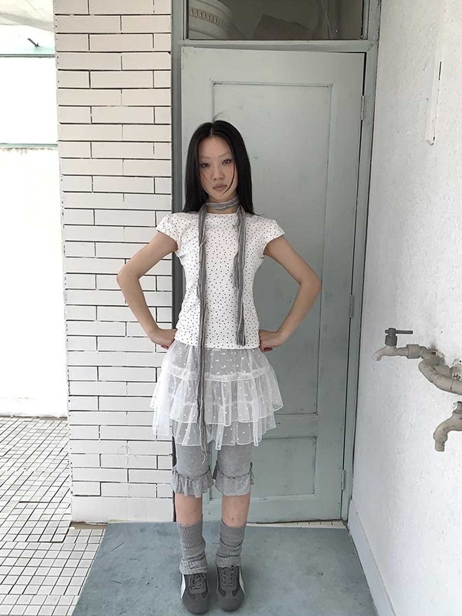 ang project Summer Elastic Waist Ruffled Hem Slimming Shorts