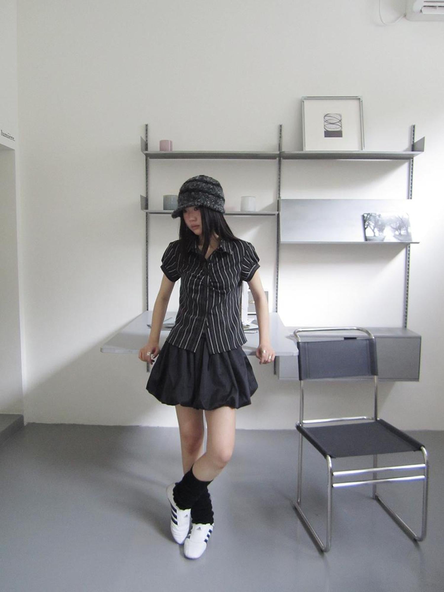 ang project Summer High Waist Solid Color Shorts Skirt