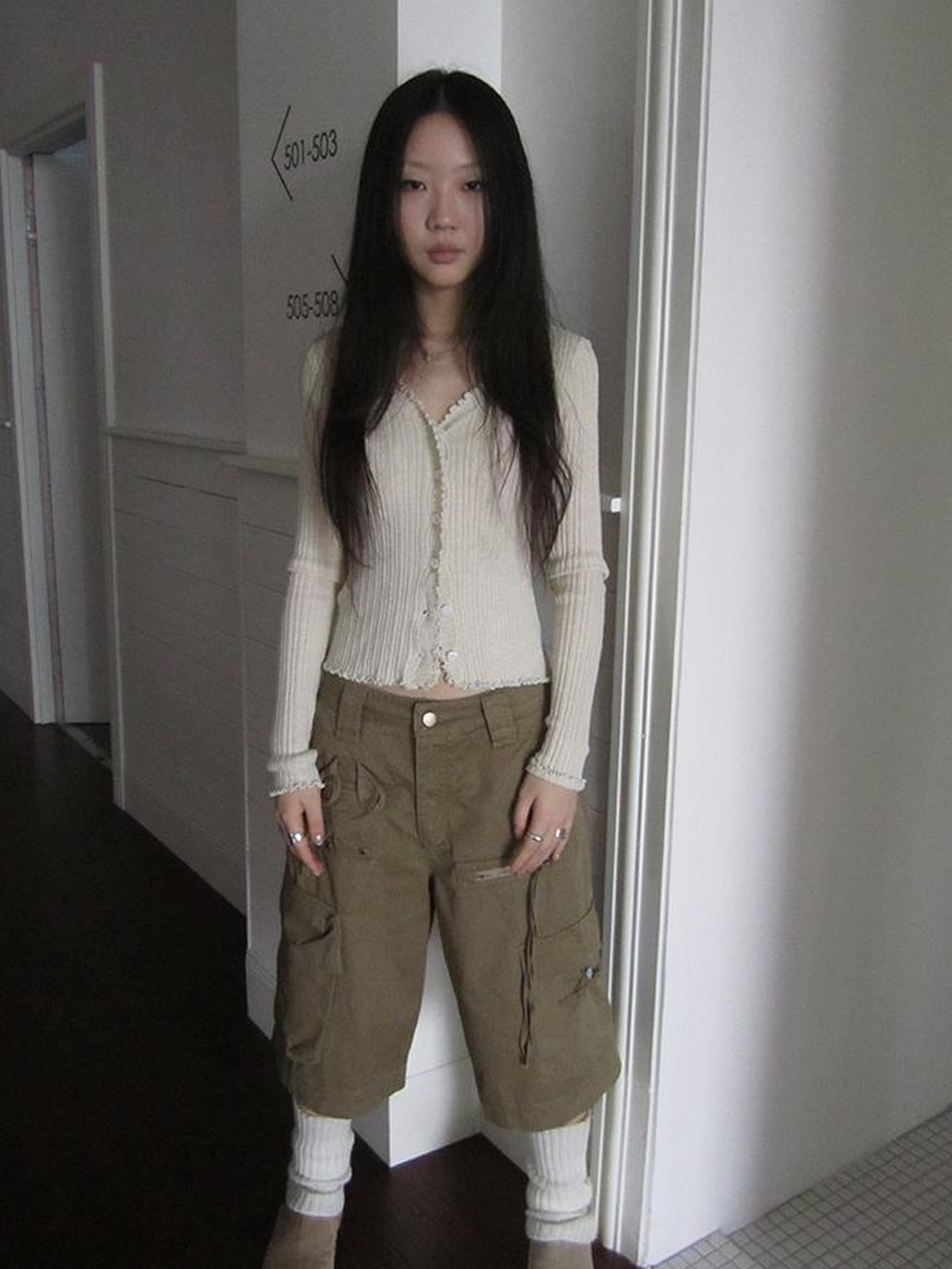ang project Summer Lightweight Lace Trim V-Neck Knit Cardigan