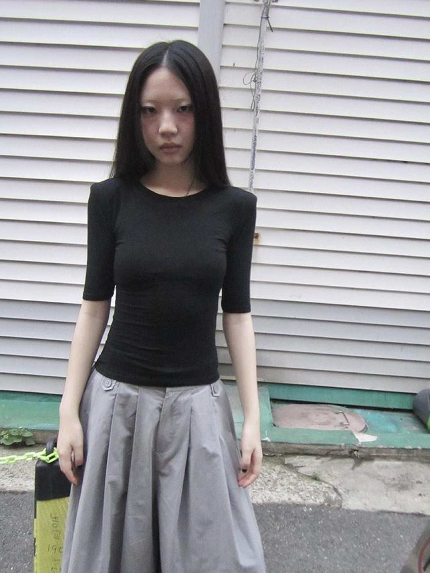 Updateang project Summer Slim Fit Pure Color Stretch Tee