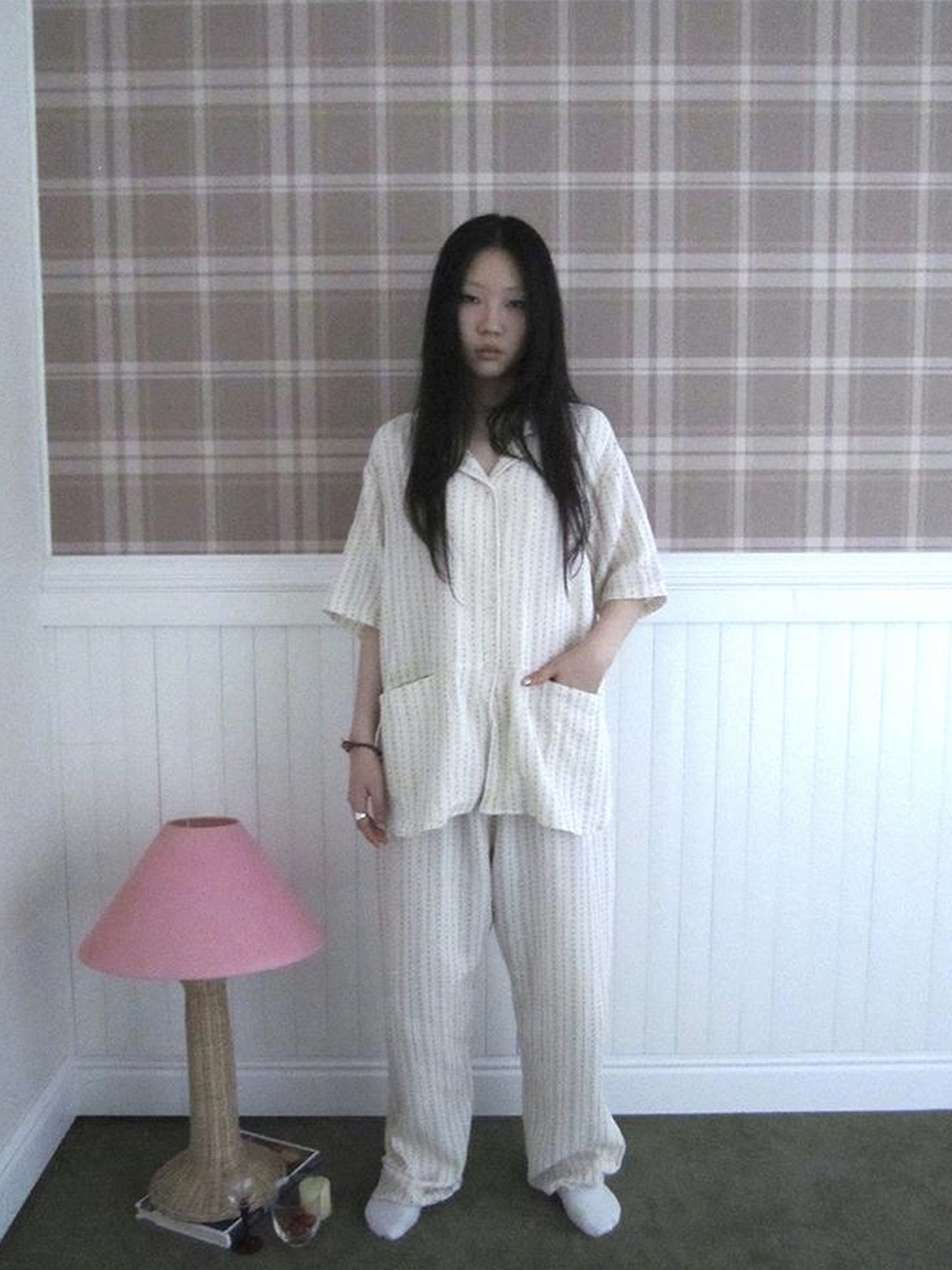 ang project Summer Star Double Layer Cotton Gauze Short Sleeve Sleepwear Set