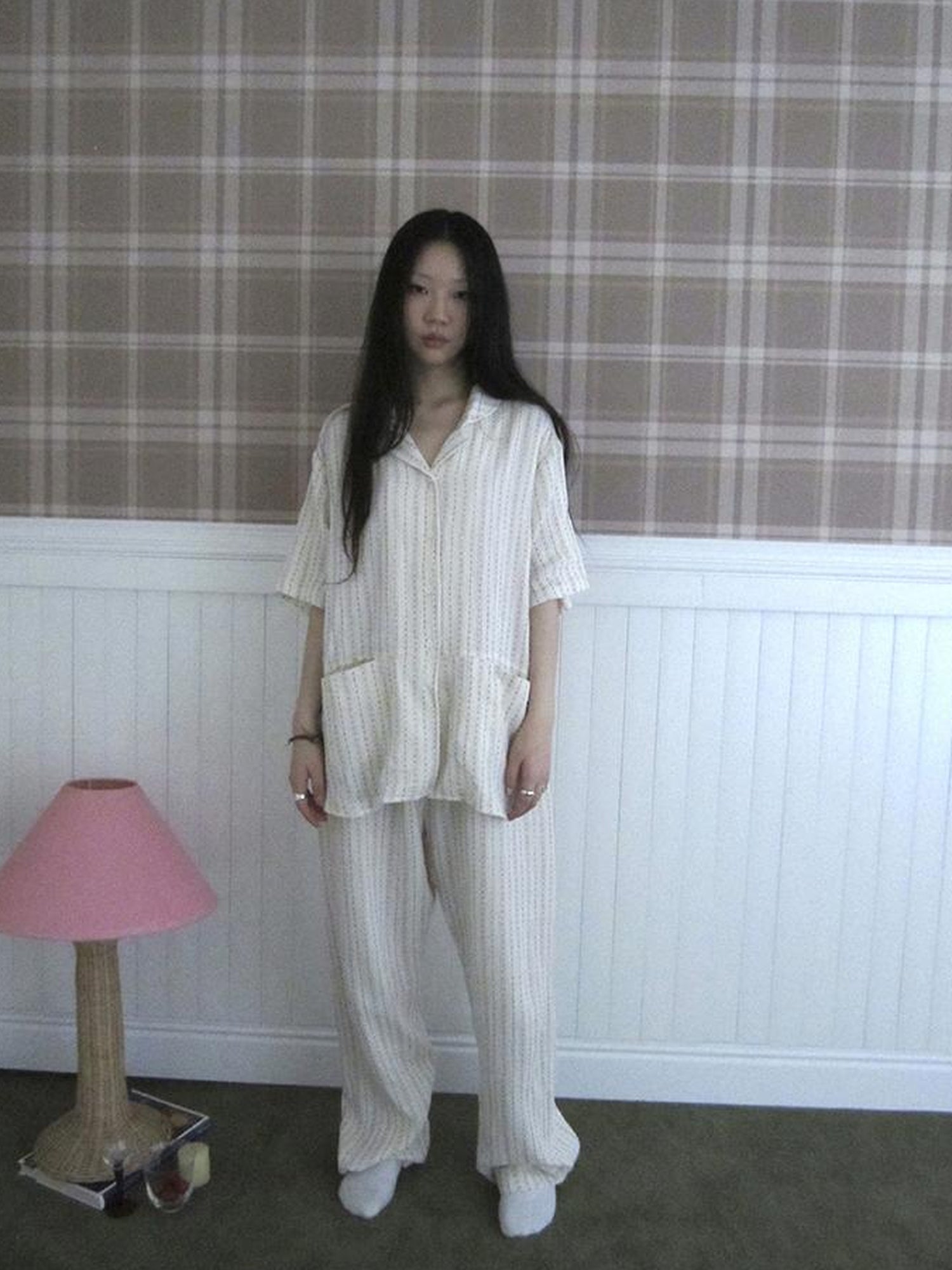 ang project Summer Star Double Layer Cotton Gauze Short Sleeve Sleepwear Set