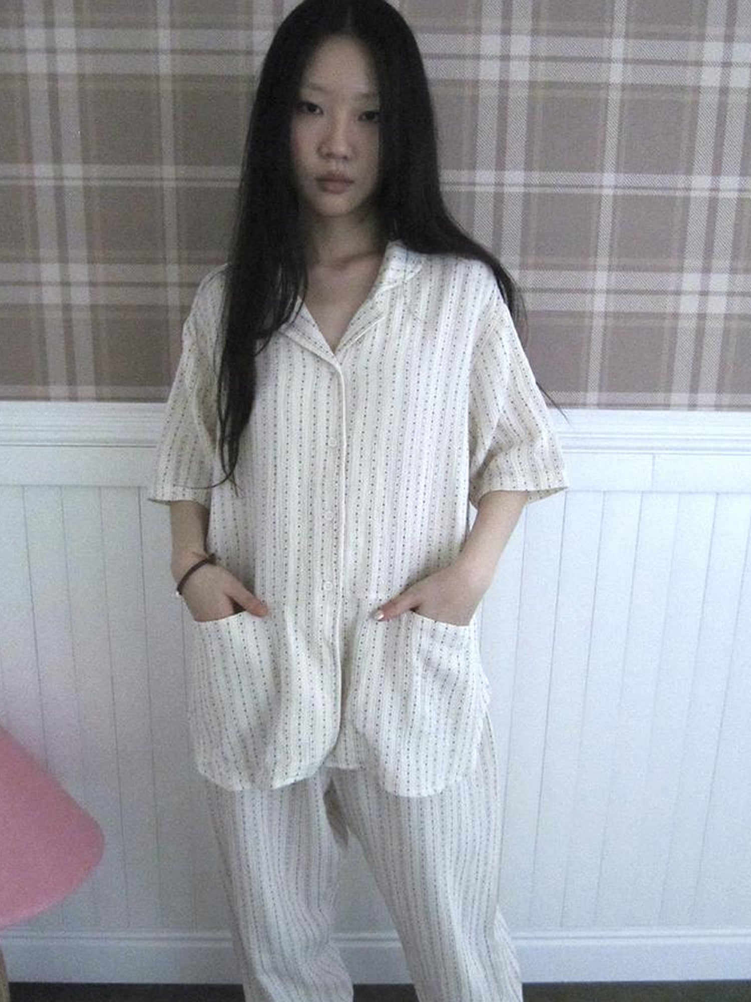 ang project Summer Star Double Layer Cotton Gauze Short Sleeve Sleepwear Set