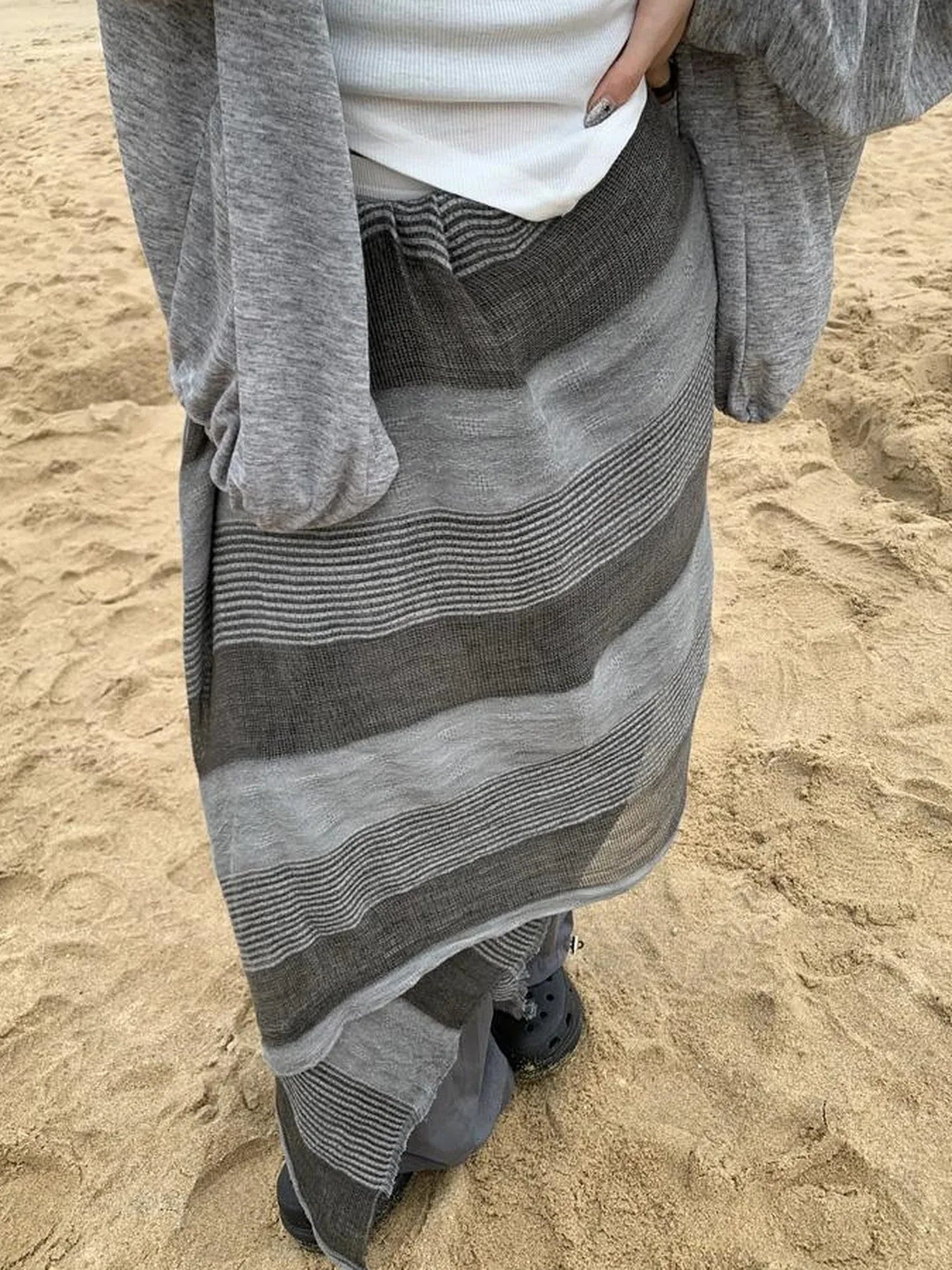 Summer Stripe Layered Slip Skirt