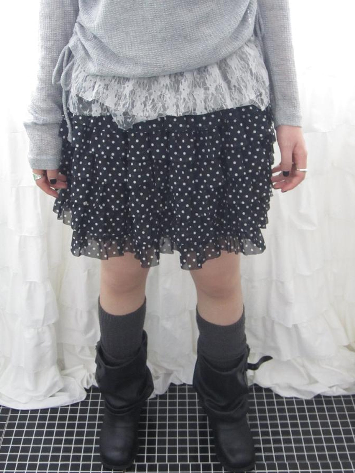 ang project Summer Tiered Ruffle Waist Polka Dot Skirt
