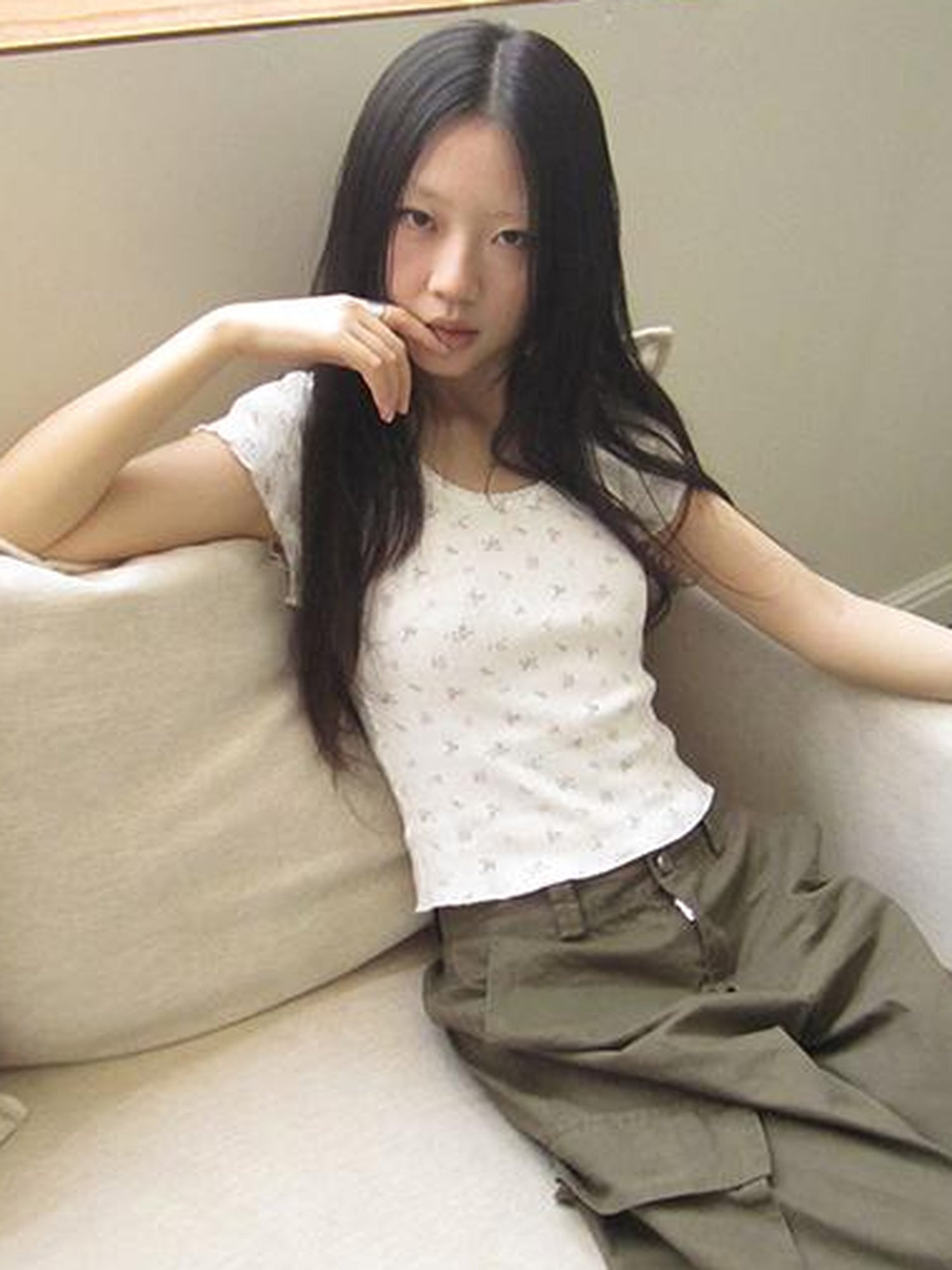 Updateang project Sweet Floral Bow Short Sleeve T-Shirt Women Stretchy Fit Top