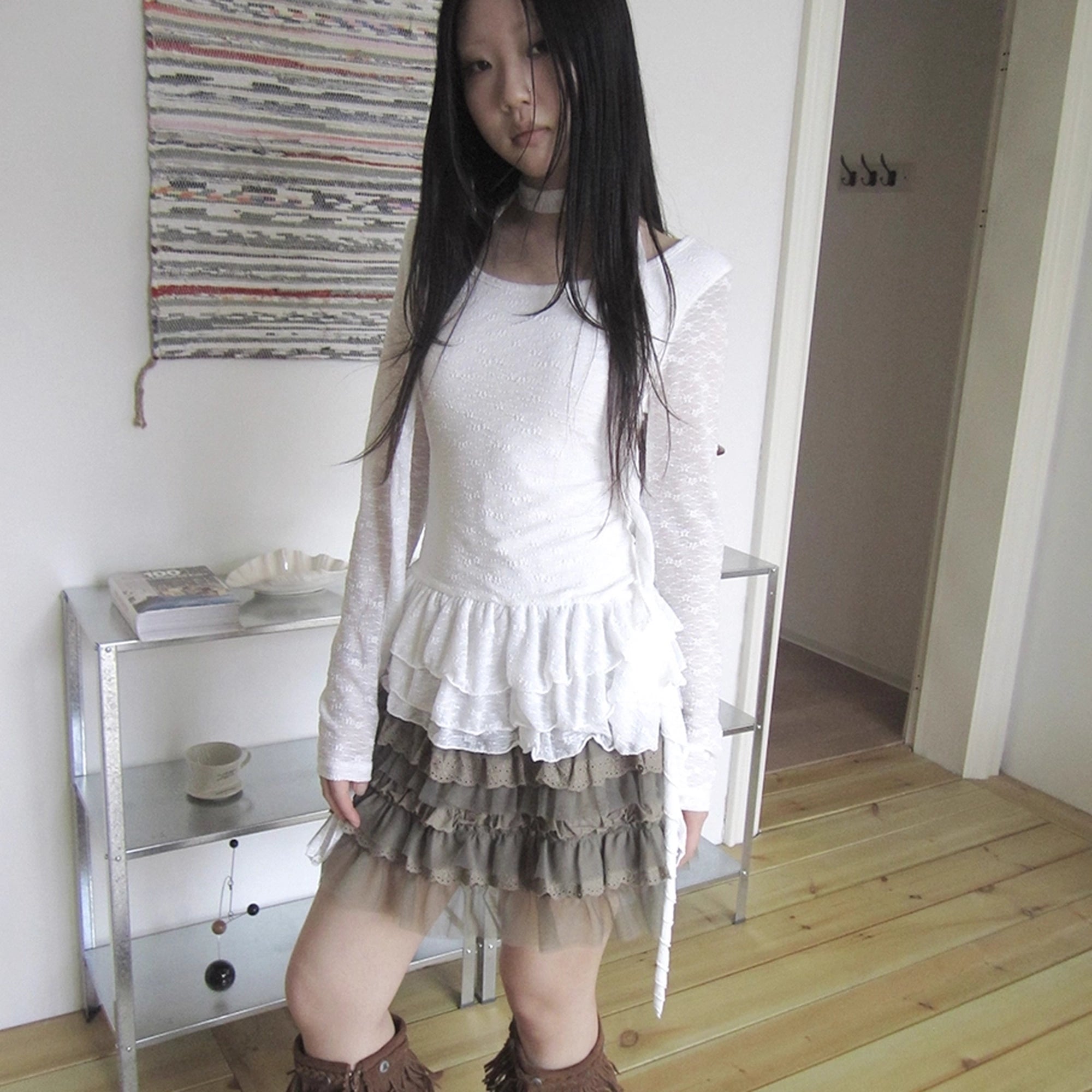 ang_project_Textured_Knit_Dress_With_Scarf_And_Layered_Skirt_MISSTT