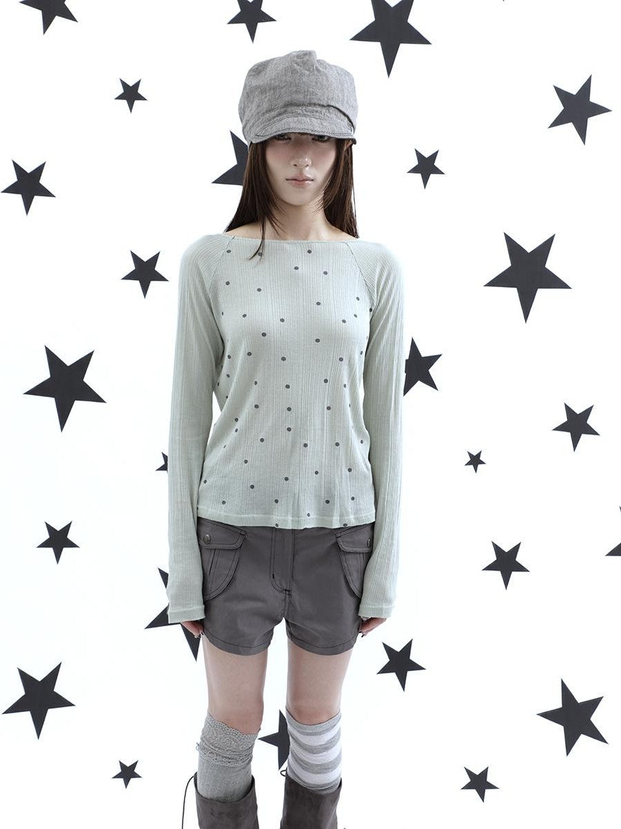 ang project Textured Polka Dot Vertical Stripe Slim Women&