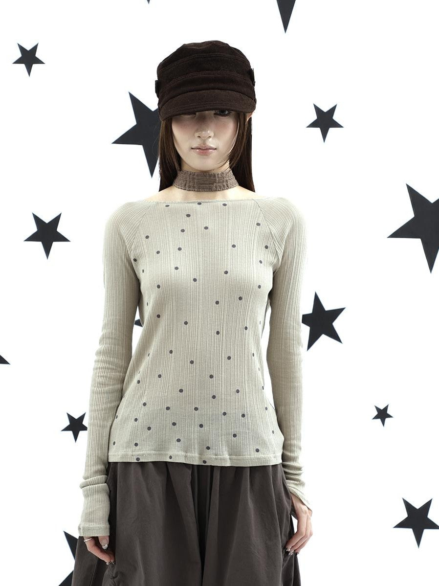 ang project Textured Polka Dot Vertical Stripe Slim Women&