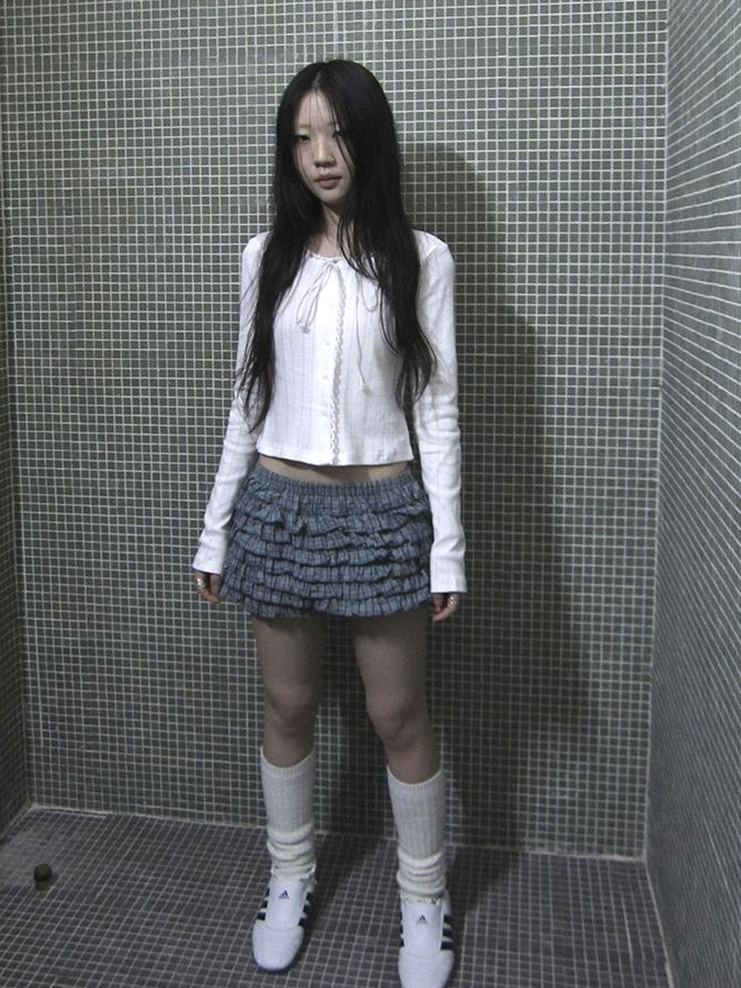 ang project Tiered Sweet Plaid High Waisted Shorts Skirt With Elastic Waistband