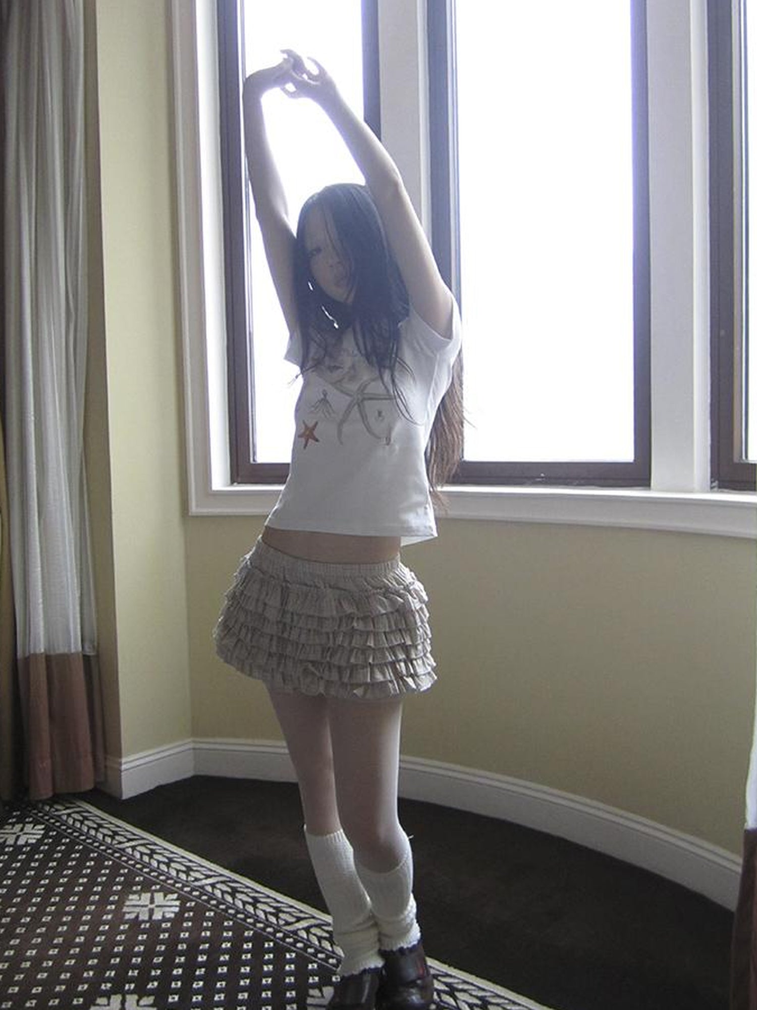 ang project Tiered Sweet Plaid High Waisted Shorts Skirt With Elastic Waistband