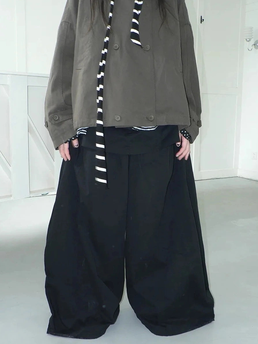 ang project Two Tier Layered Wide Leg Pants Pants