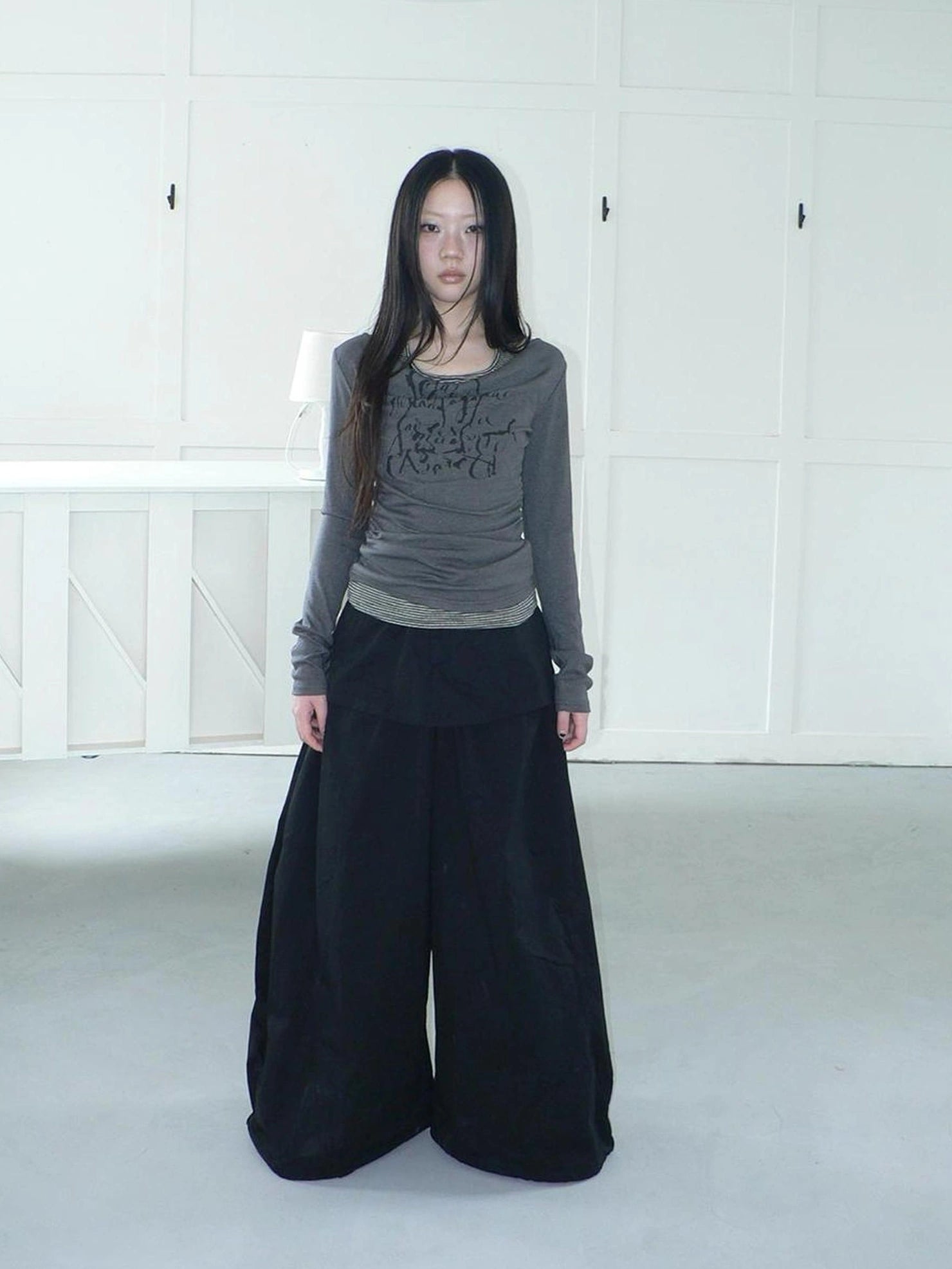 ang project Two Tier Layered Wide Leg Pants Pants