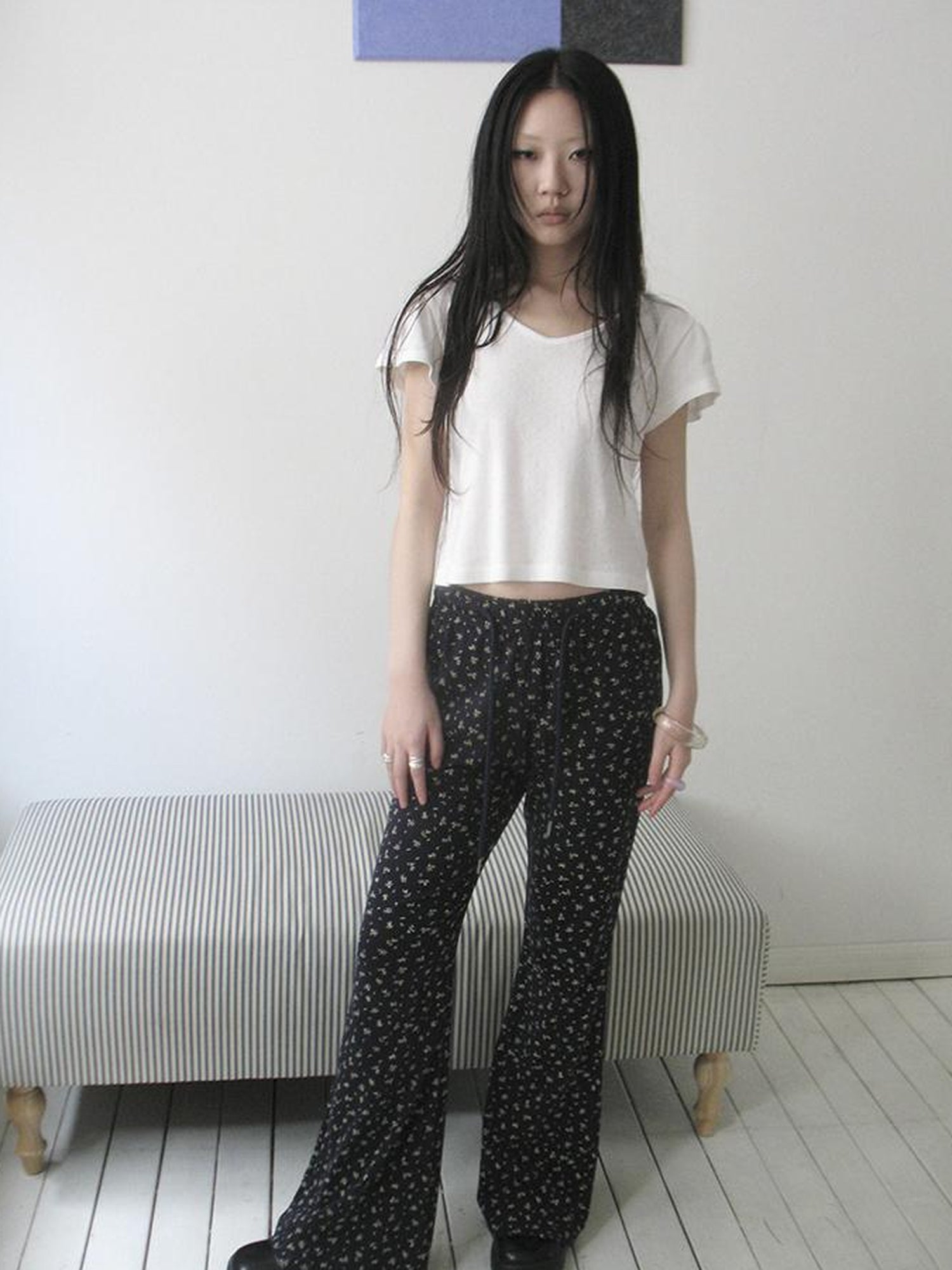 Updateang project V-Neck Crop Top With Small Wing Sleeves