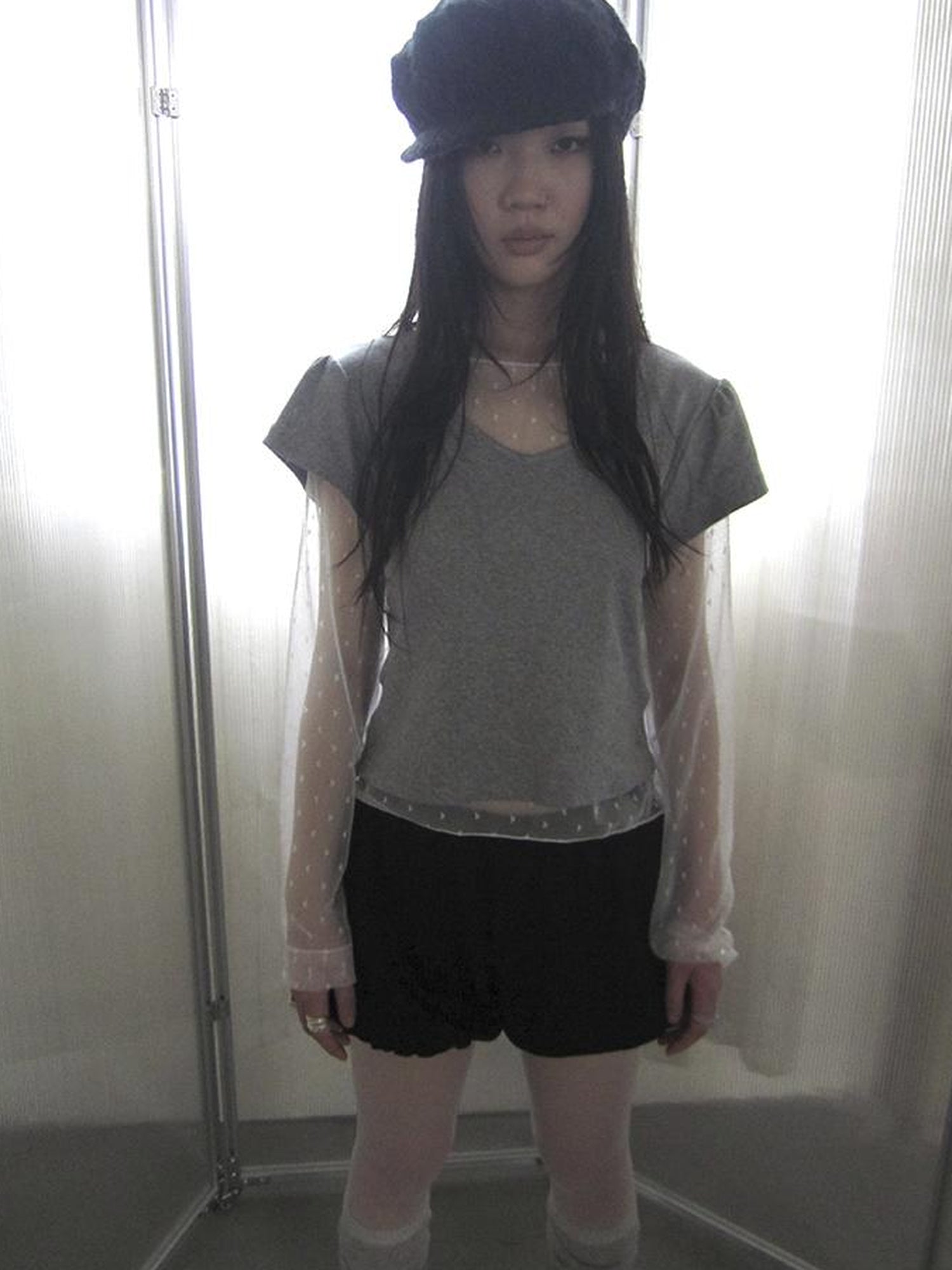 Updateang project V-Neck Crop Top With Small Wing Sleeves