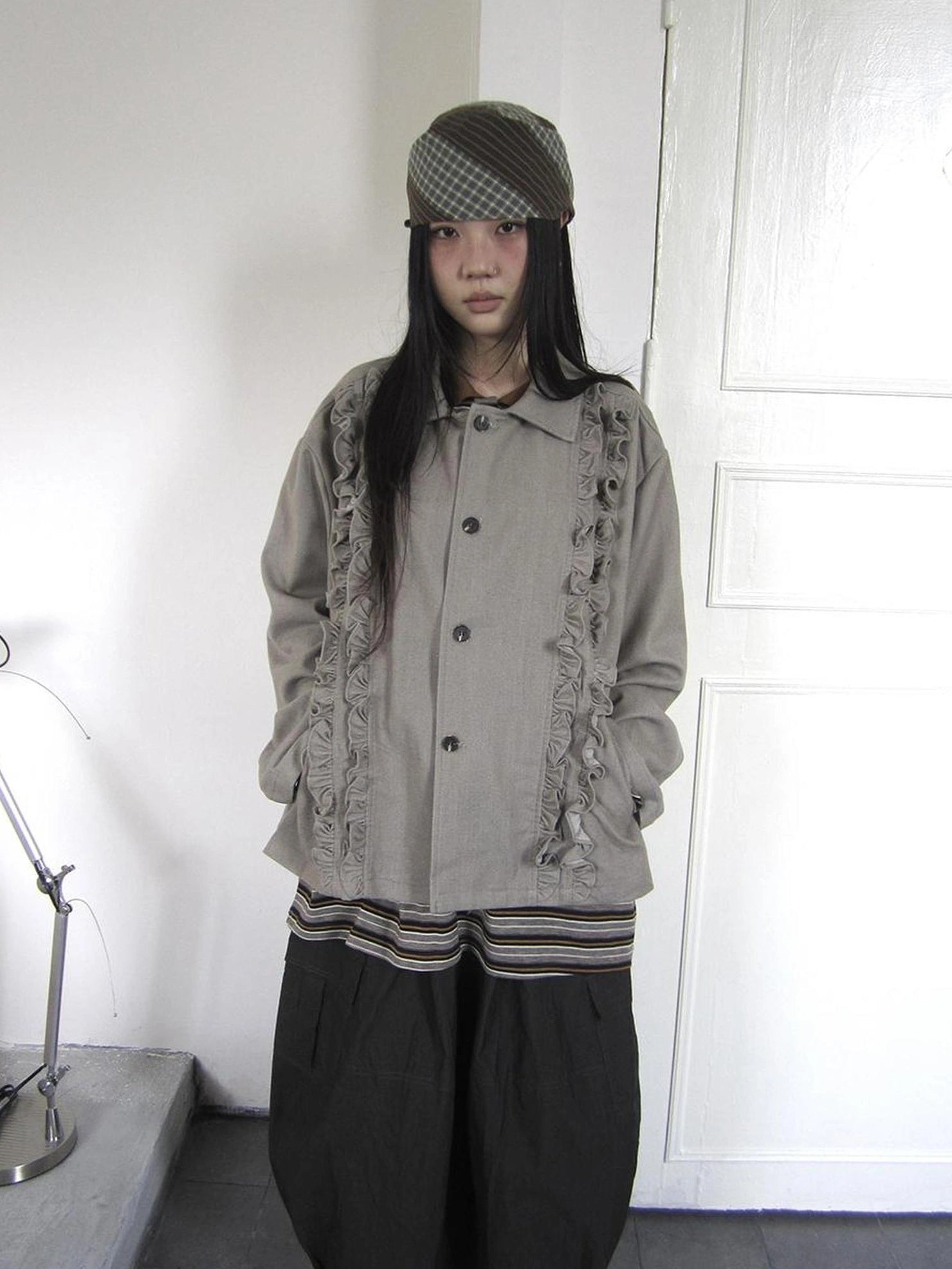 ang project Vintage Autumn Notched Collar Single Breasted Wool Coat Jacket