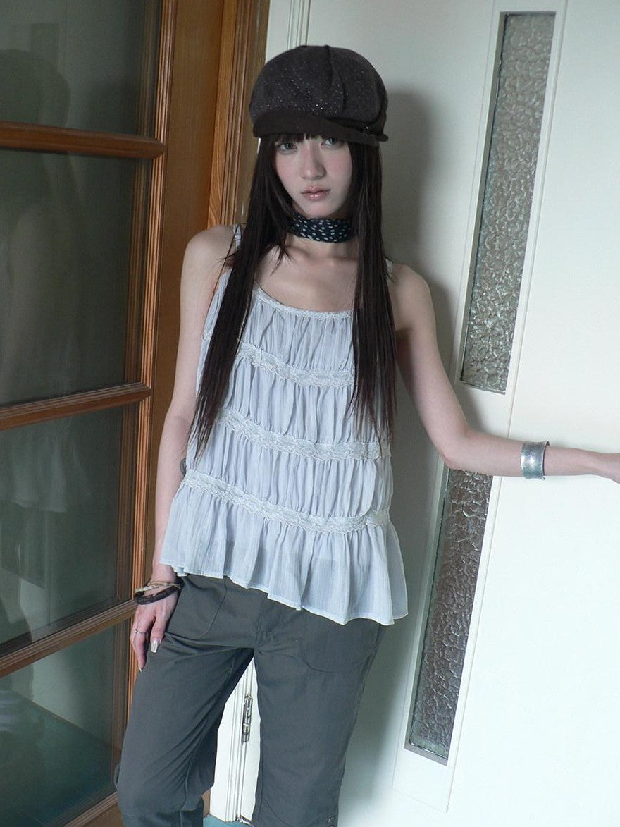 ang project Vintage Ballet Pleated Lace Panel Women&