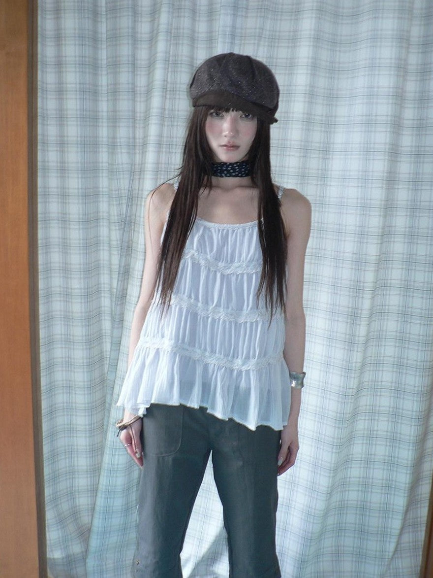 ang project Vintage Ballet Pleated Lace Panel Women&