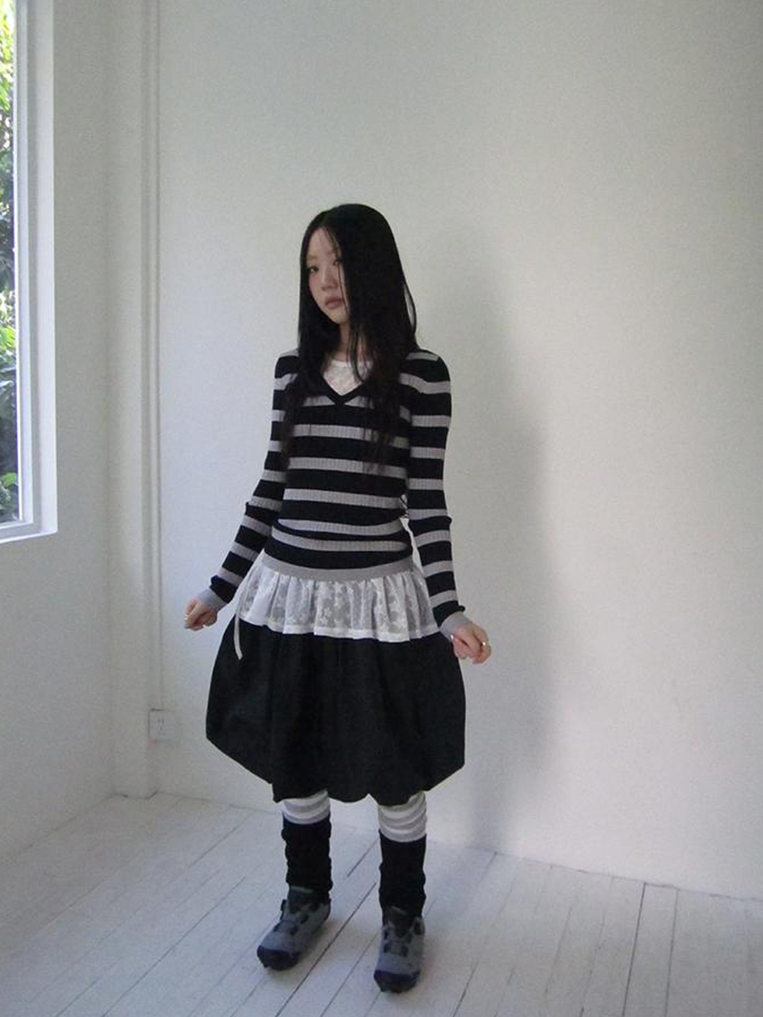 Vintage Puffrock mit Schleife in der Taille