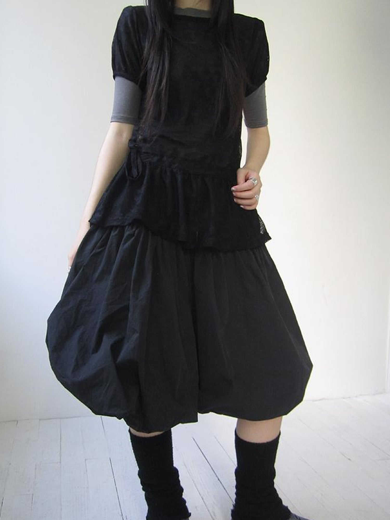 Vintage Bow Waist Puff Skirt