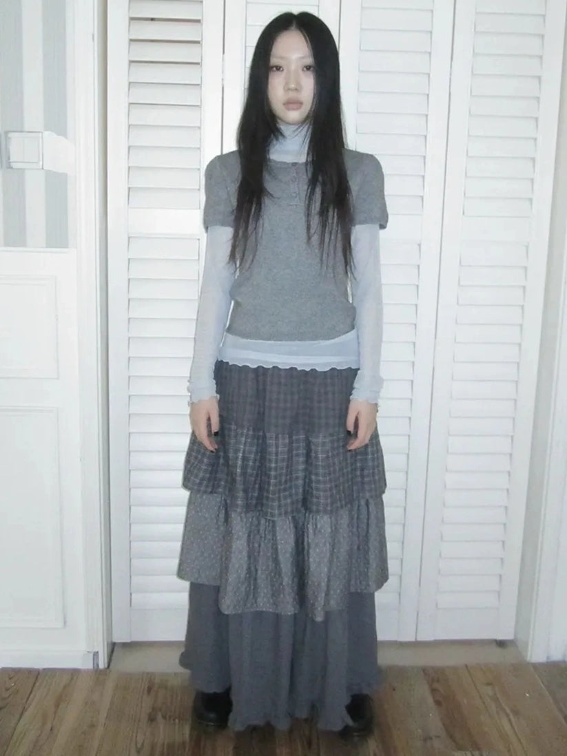 ang project Vintage Button Up Knit Tee Cardigan