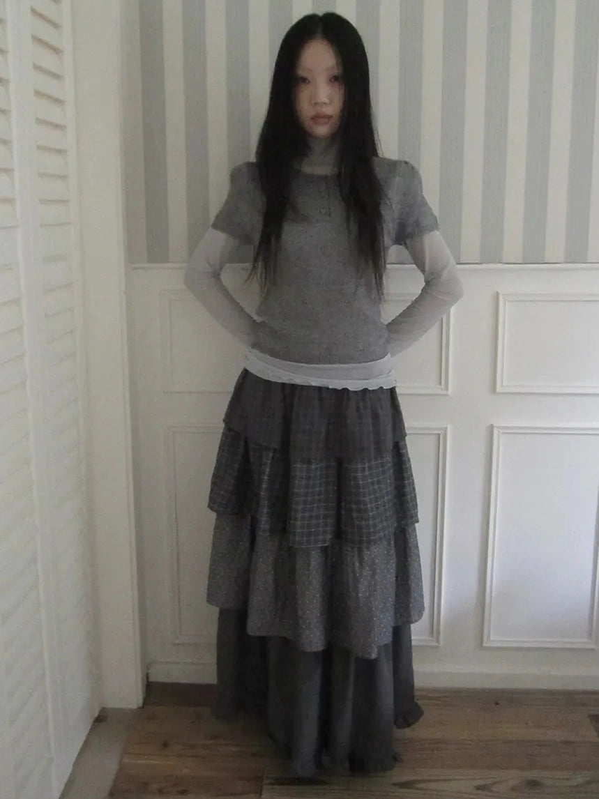 ang project Vintage Button Up Knit Tee Cardigan