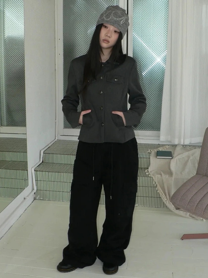 ang project Vintage Button Up Short Work Jacket Jacket