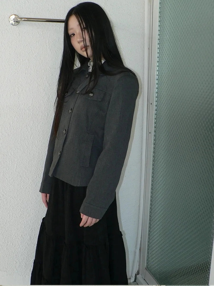 ang project Vintage Button Up Short Work Jacket Jacket