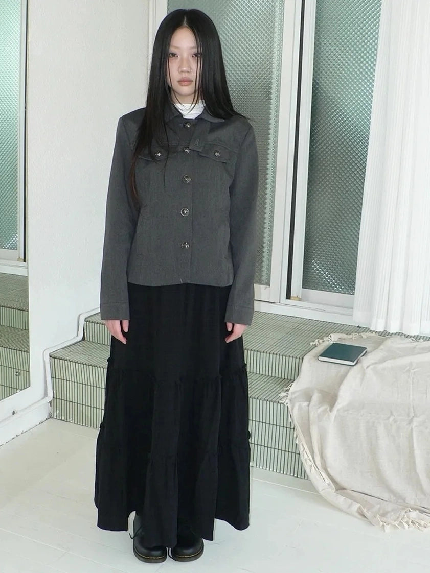 ang project Vintage Button Up Short Work Jacket Jacket