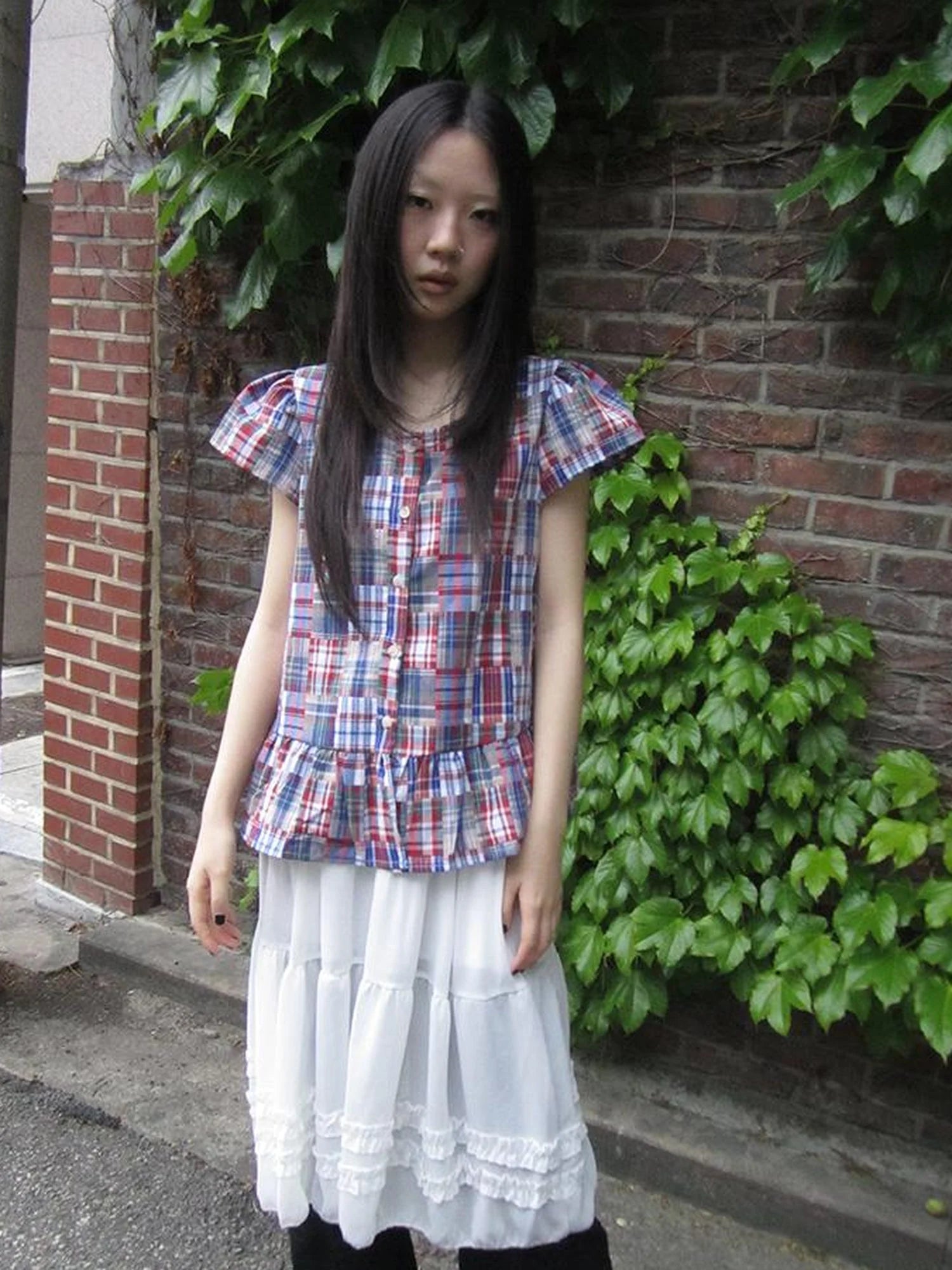 Vintage Checkered Patchwork Quarter Inch Socket Wrench Sleeve Top