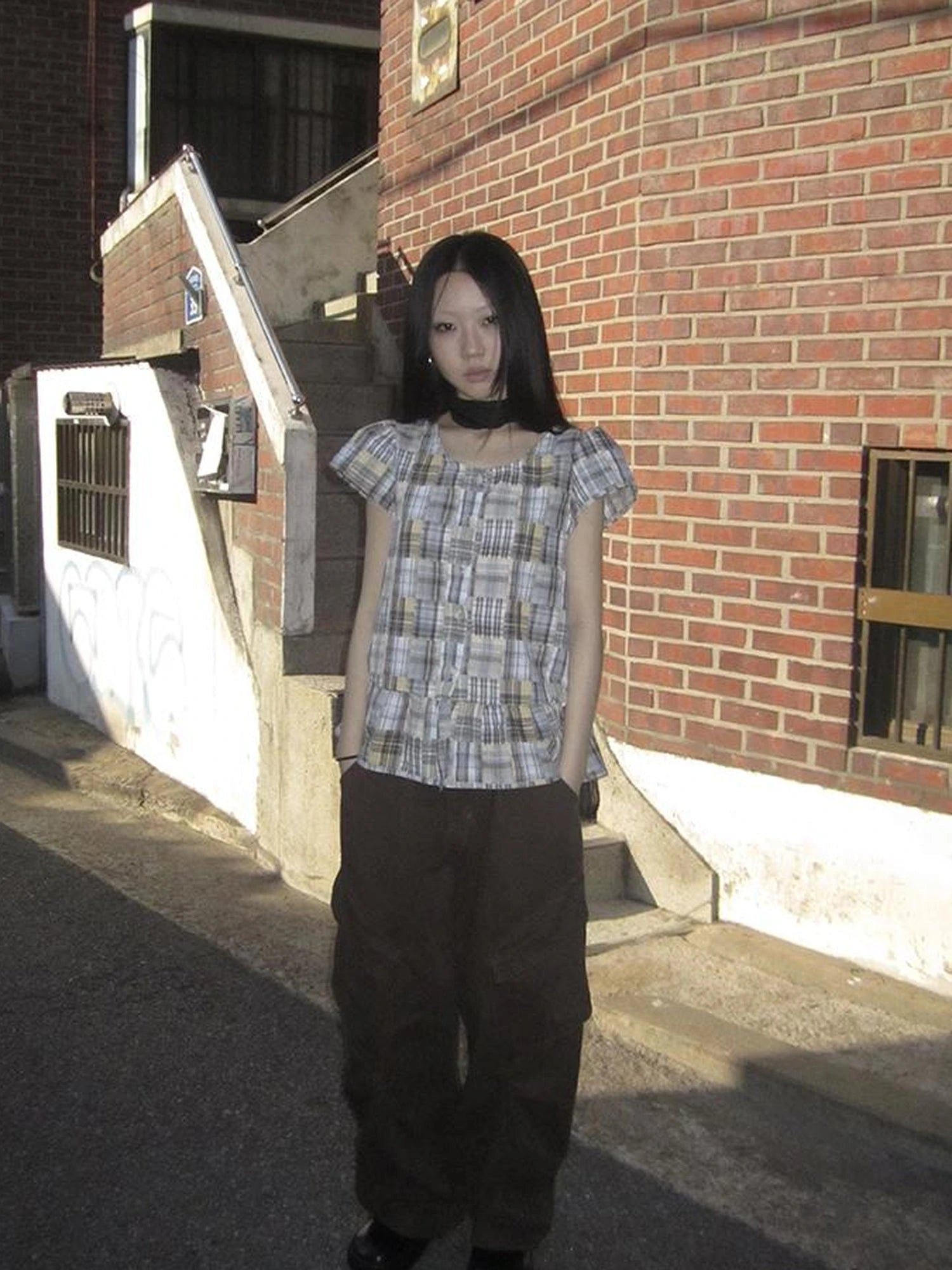 Vintage Checkered Patchwork Quarter Inch Socket Wrench Sleeve Top