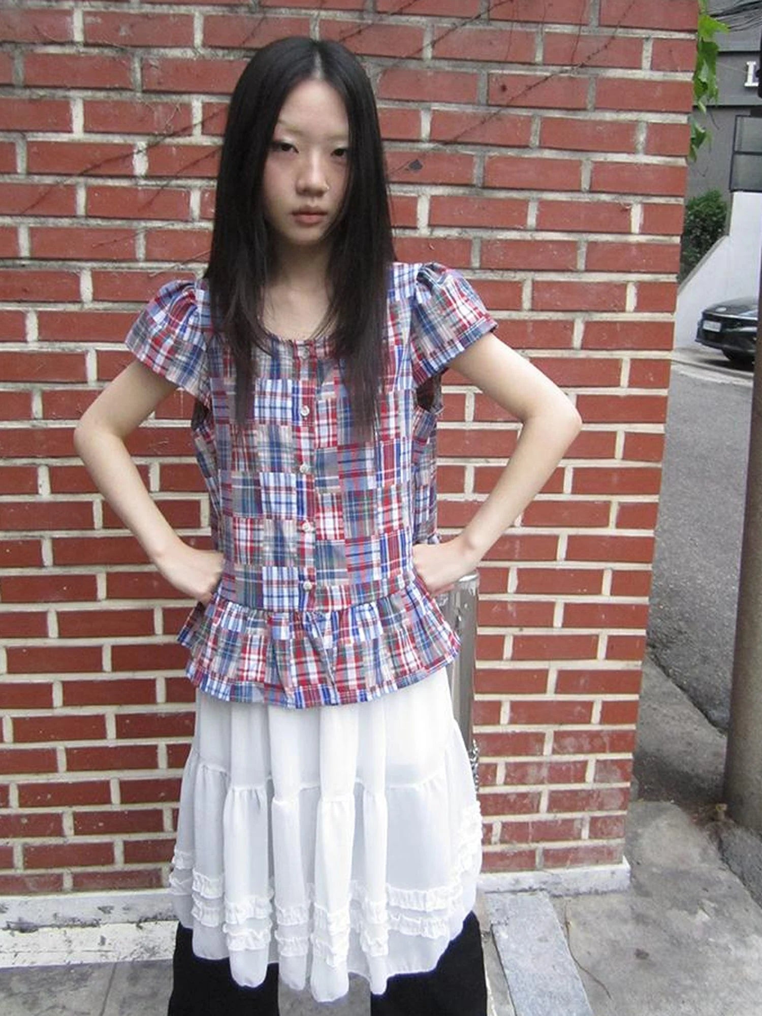 Vintage Checkered Patchwork Quarter Inch Socket Wrench Sleeve Top