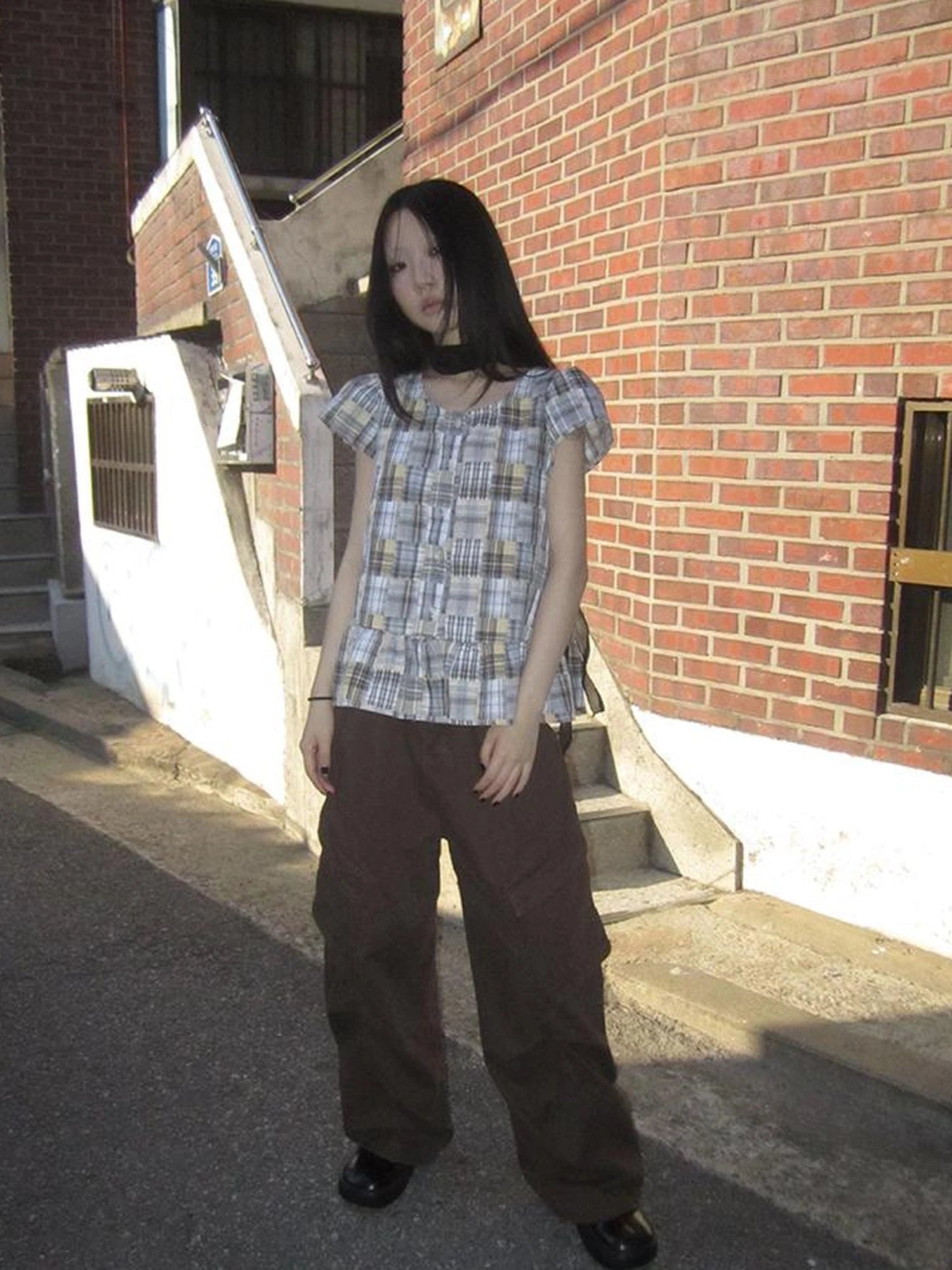 Vintage Checkered Patchwork Quarter Inch Socket Wrench Sleeve Top