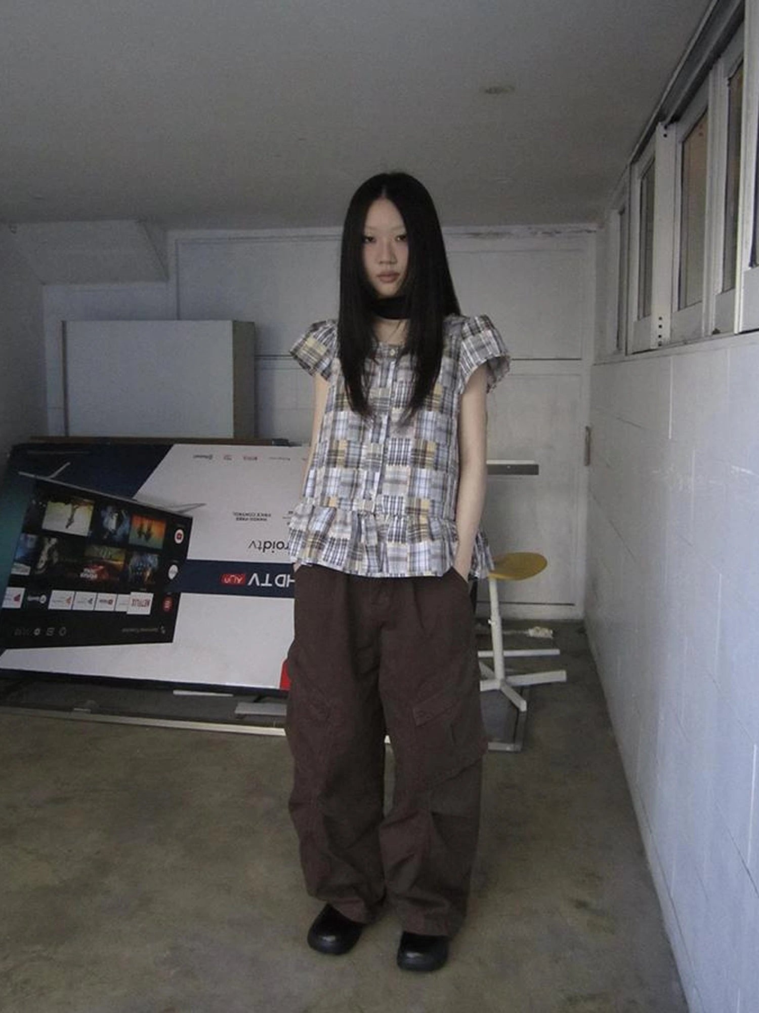 Vintage Checkered Patchwork Quarter Inch Socket Wrench Sleeve Top