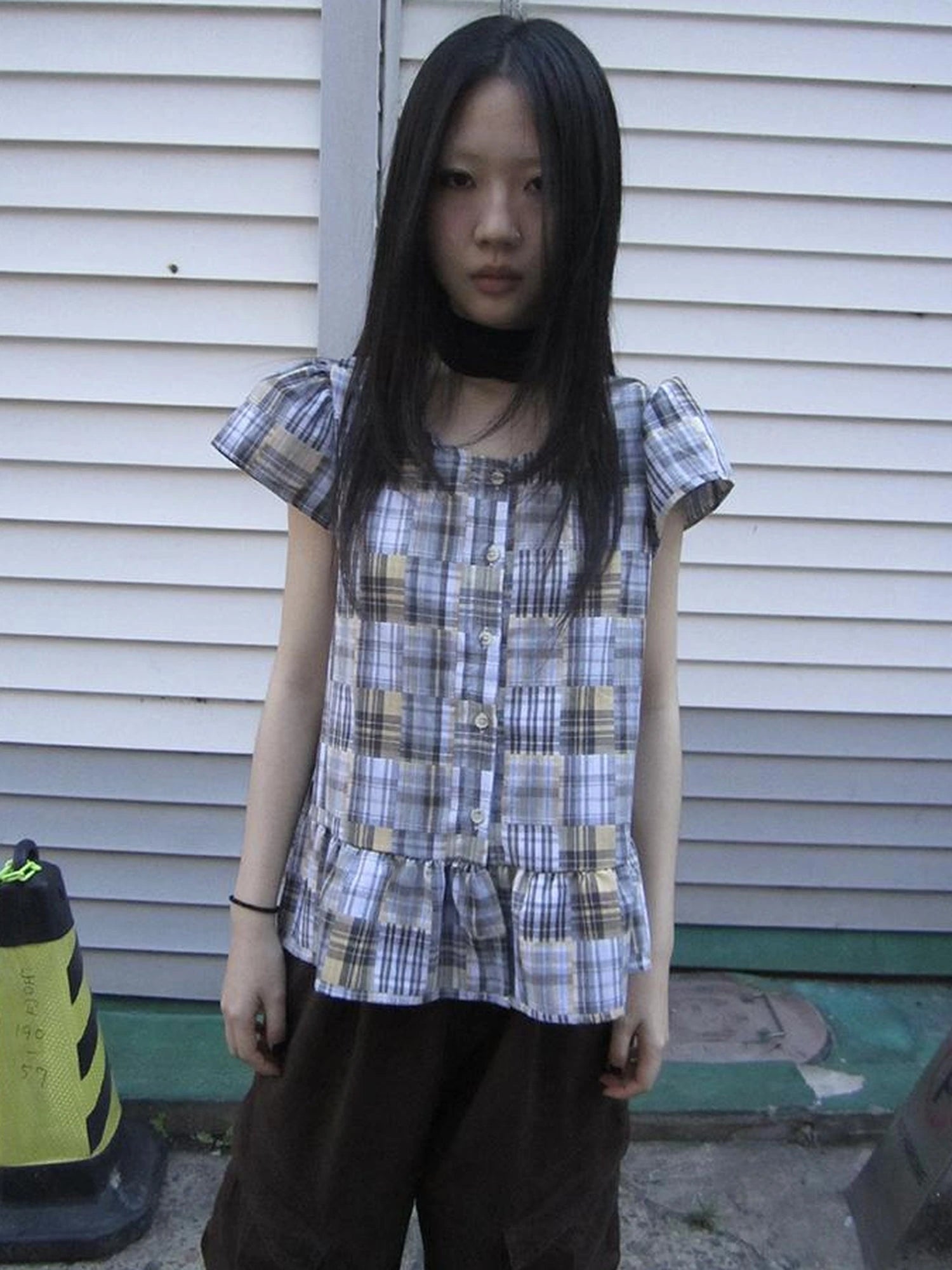 Vintage Checkered Patchwork Quarter Inch Socket Wrench Sleeve Top