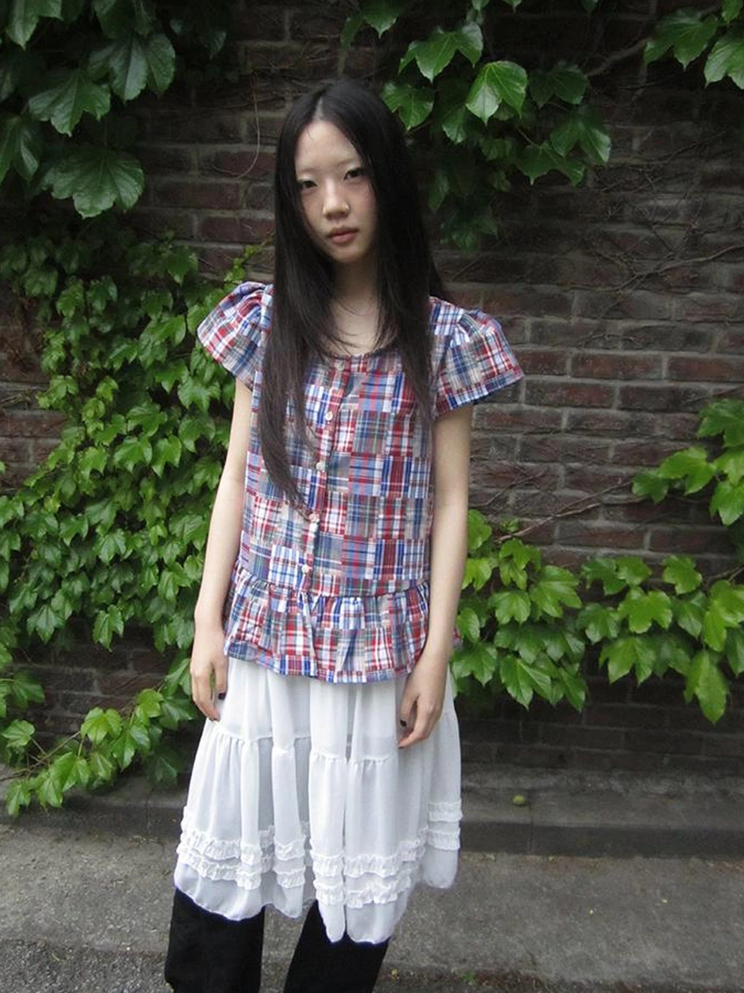 Vintage Checkered Patchwork Quarter Inch Socket Wrench Sleeve Top