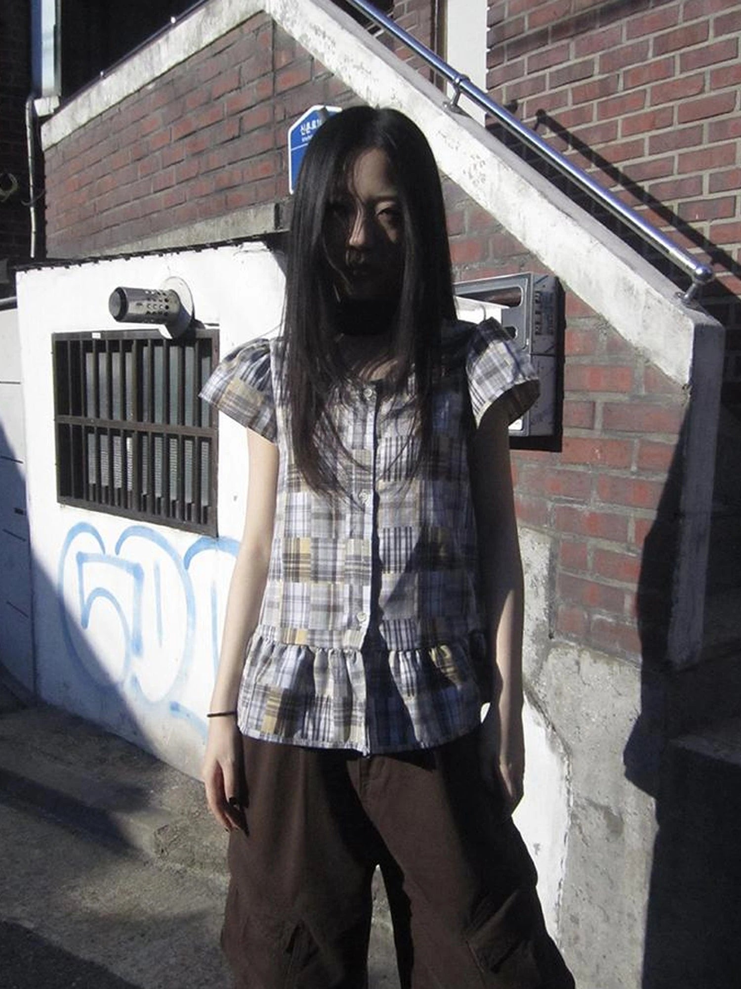 Vintage Checkered Patchwork Quarter Inch Socket Wrench Sleeve Top