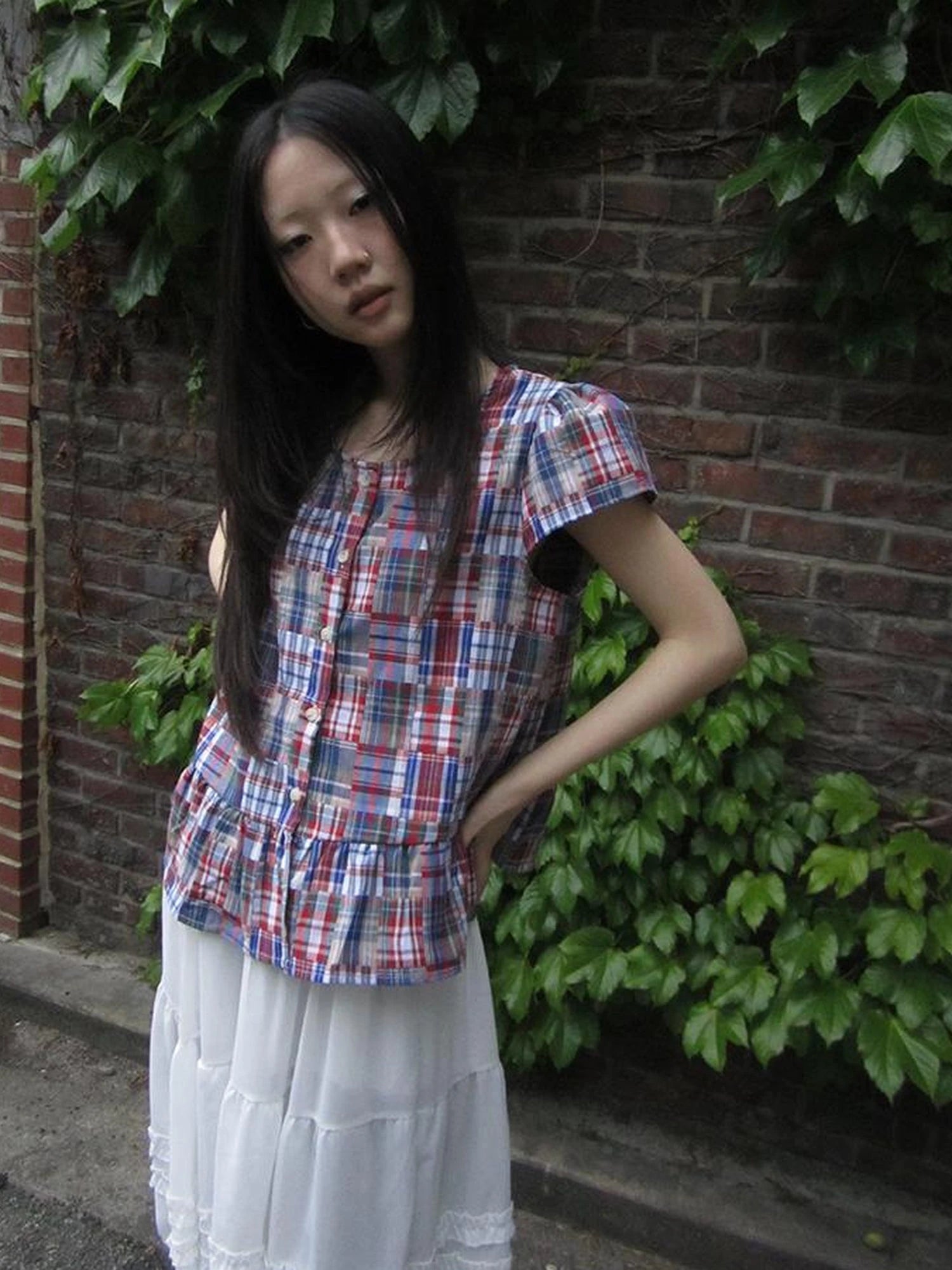 Vintage Checkered Patchwork Quarter Inch Socket Wrench Sleeve Top