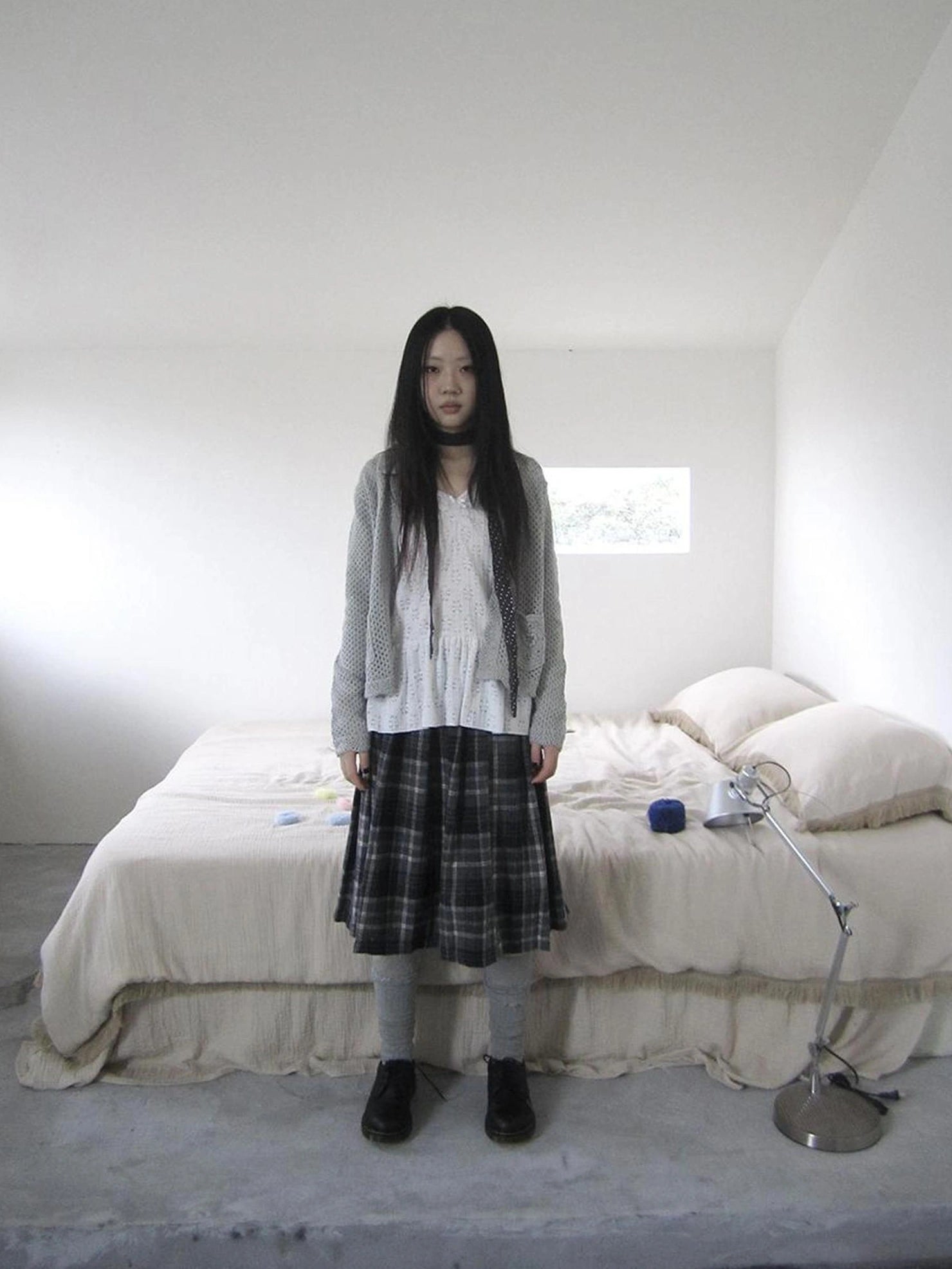 ang project Vintage Checkered Pleated Wool Skirt Skirt