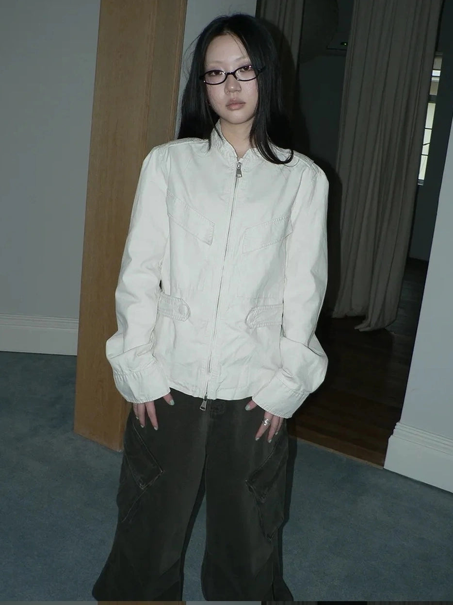 ang project Vintage Collar Dual Zip Utility Jacket Jacket