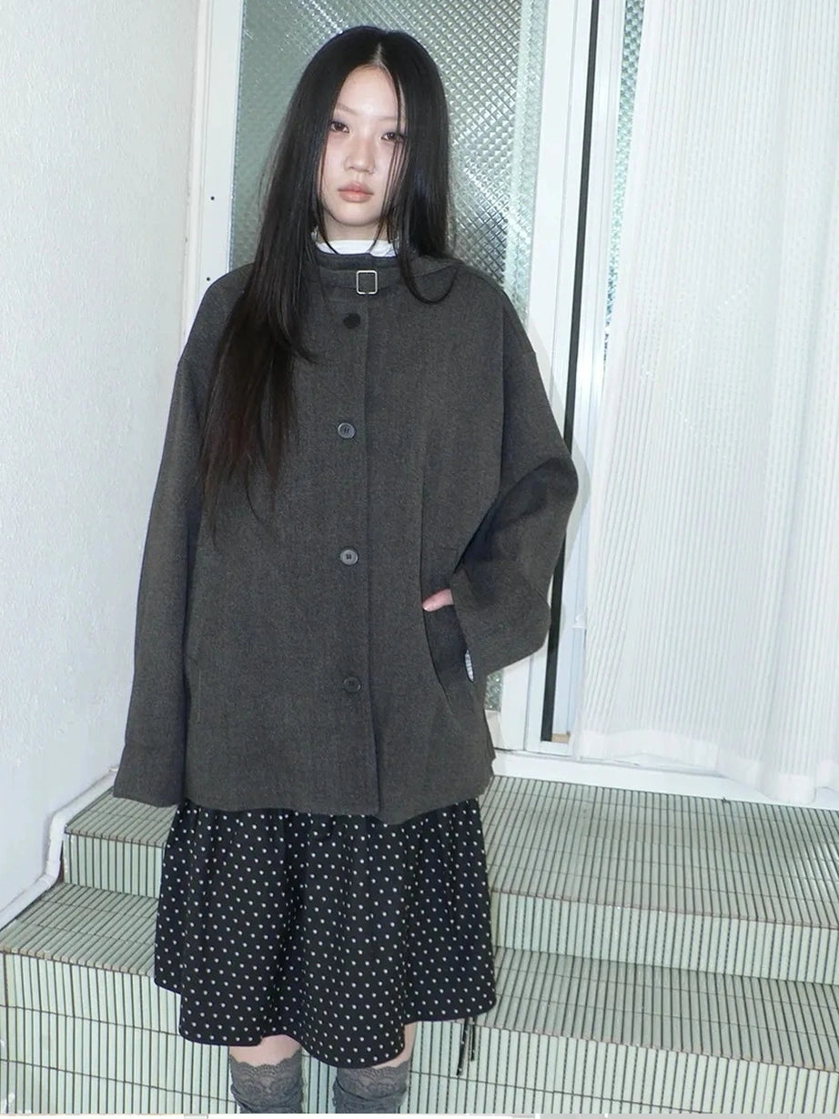 ang project Vintage Collar Single Breasted Wool Coat Jacket