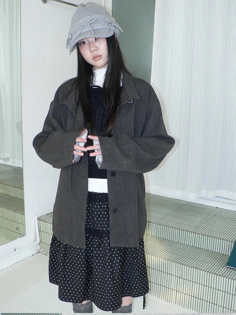 ang project Vintage Collar Single Breasted Wool Coat Jacket