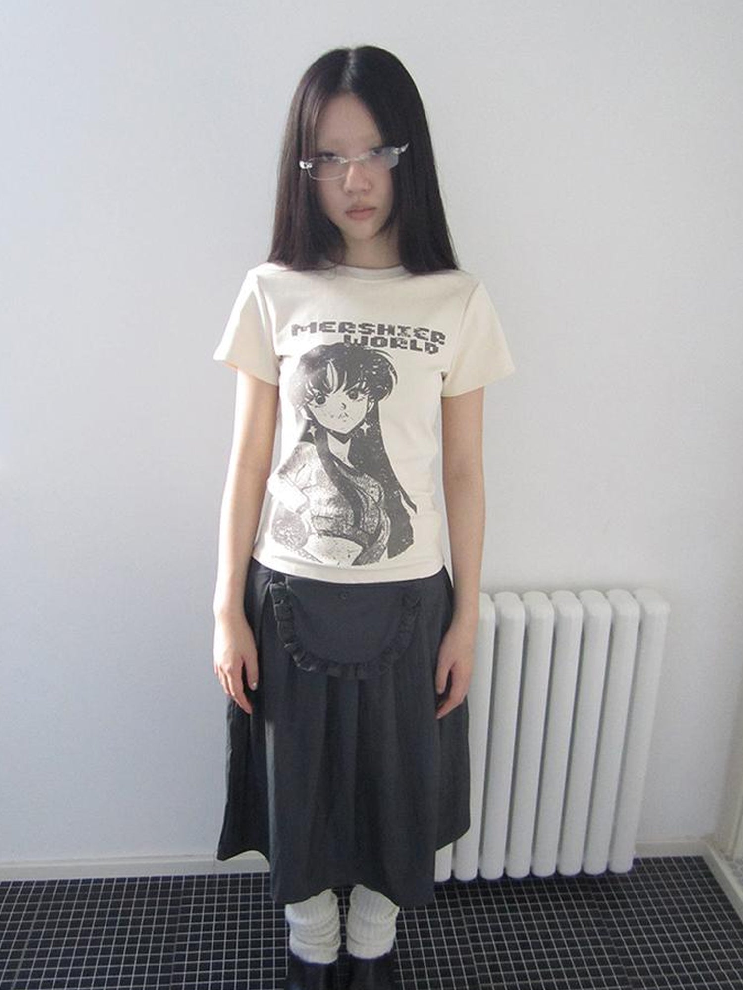 Updateang project Vintage Comic Print Slim Fit T Shirt