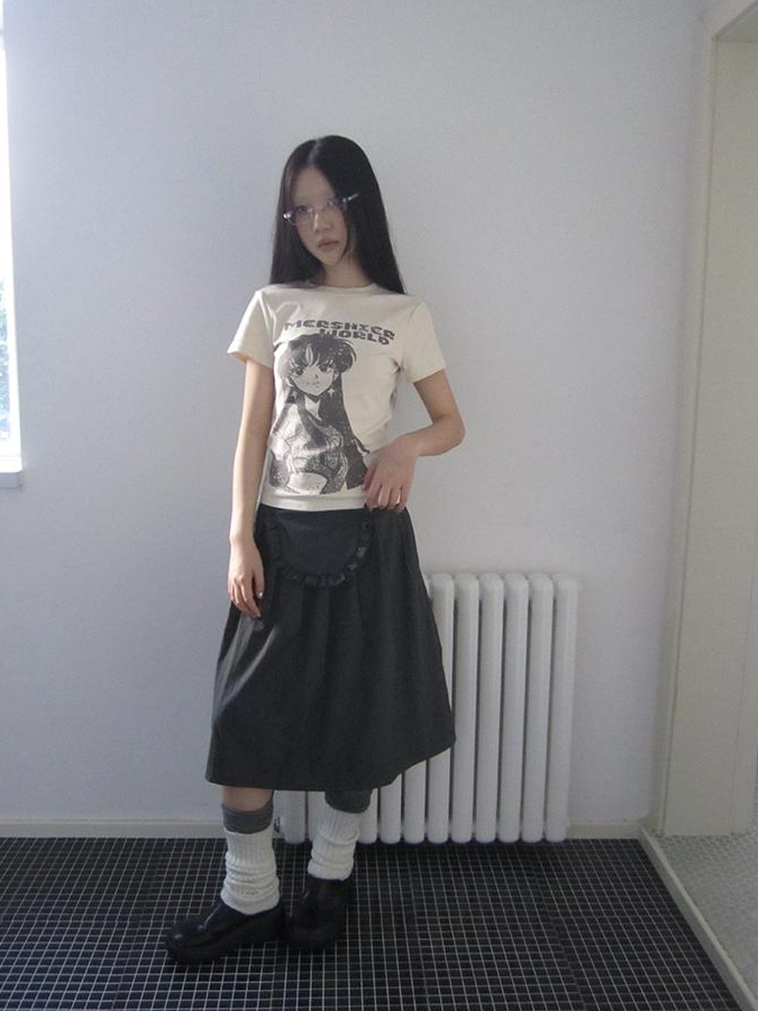 Updateang project Vintage Comic Print Slim Fit T Shirt