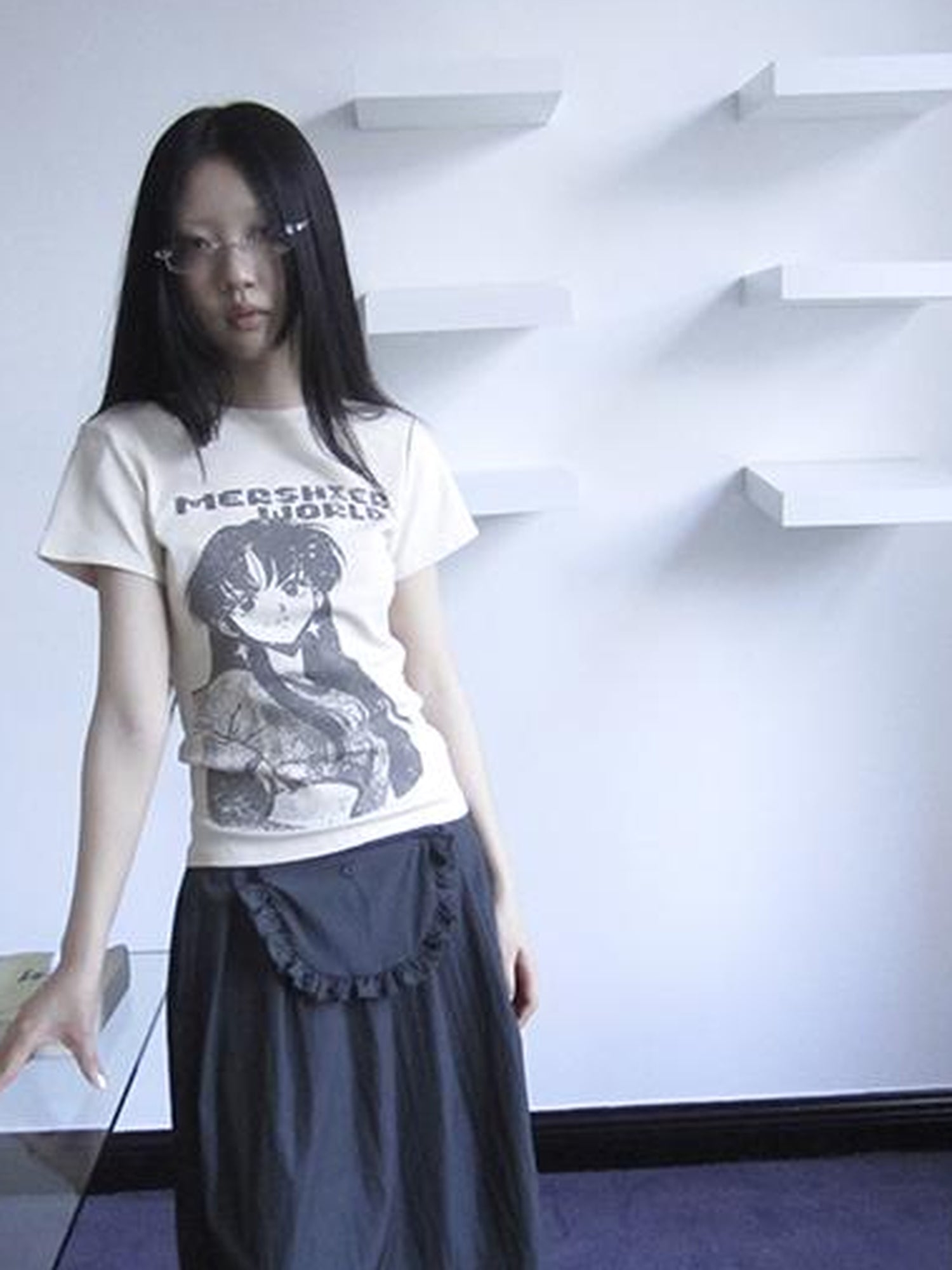 Updateang project Vintage Comic Print Slim Fit T Shirt