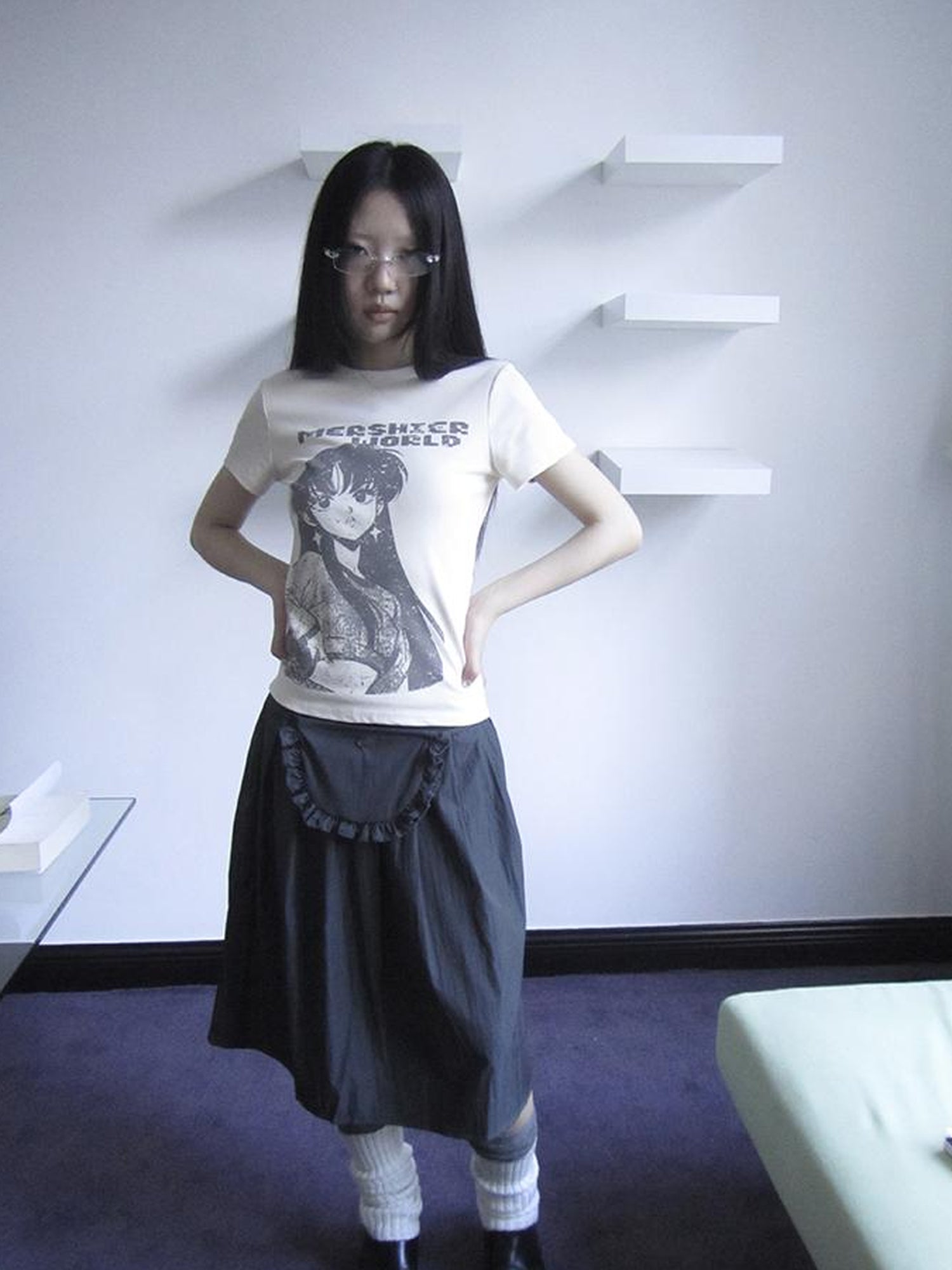 Updateang project Vintage Comic Print Slim Fit T Shirt
