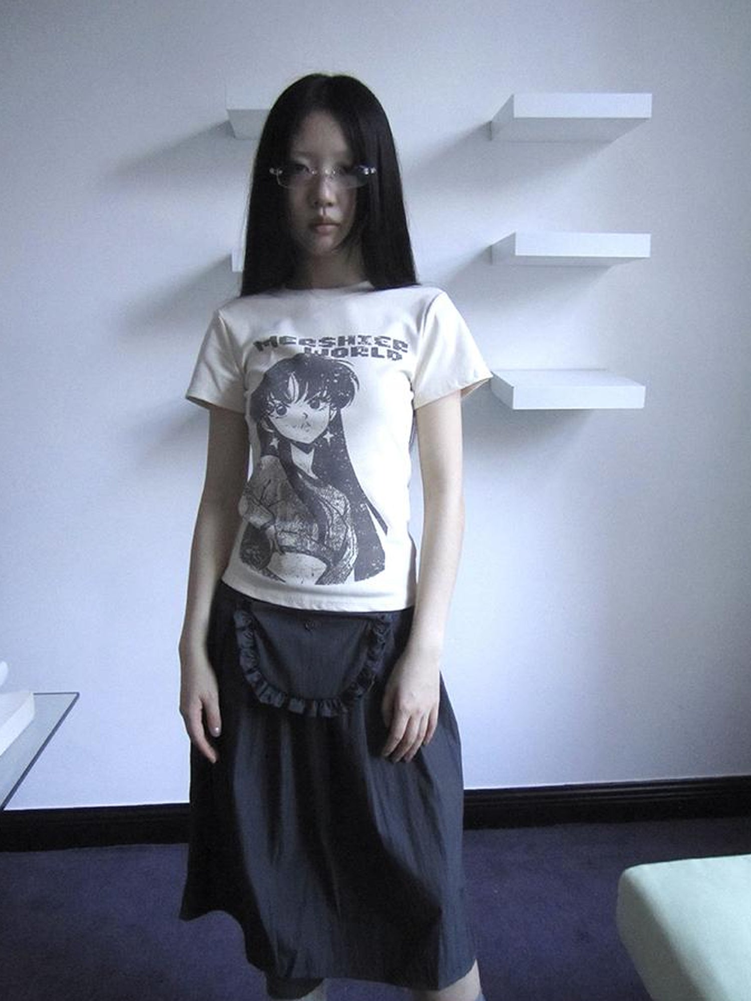 Updateang project Vintage Comic Print Slim Fit T Shirt