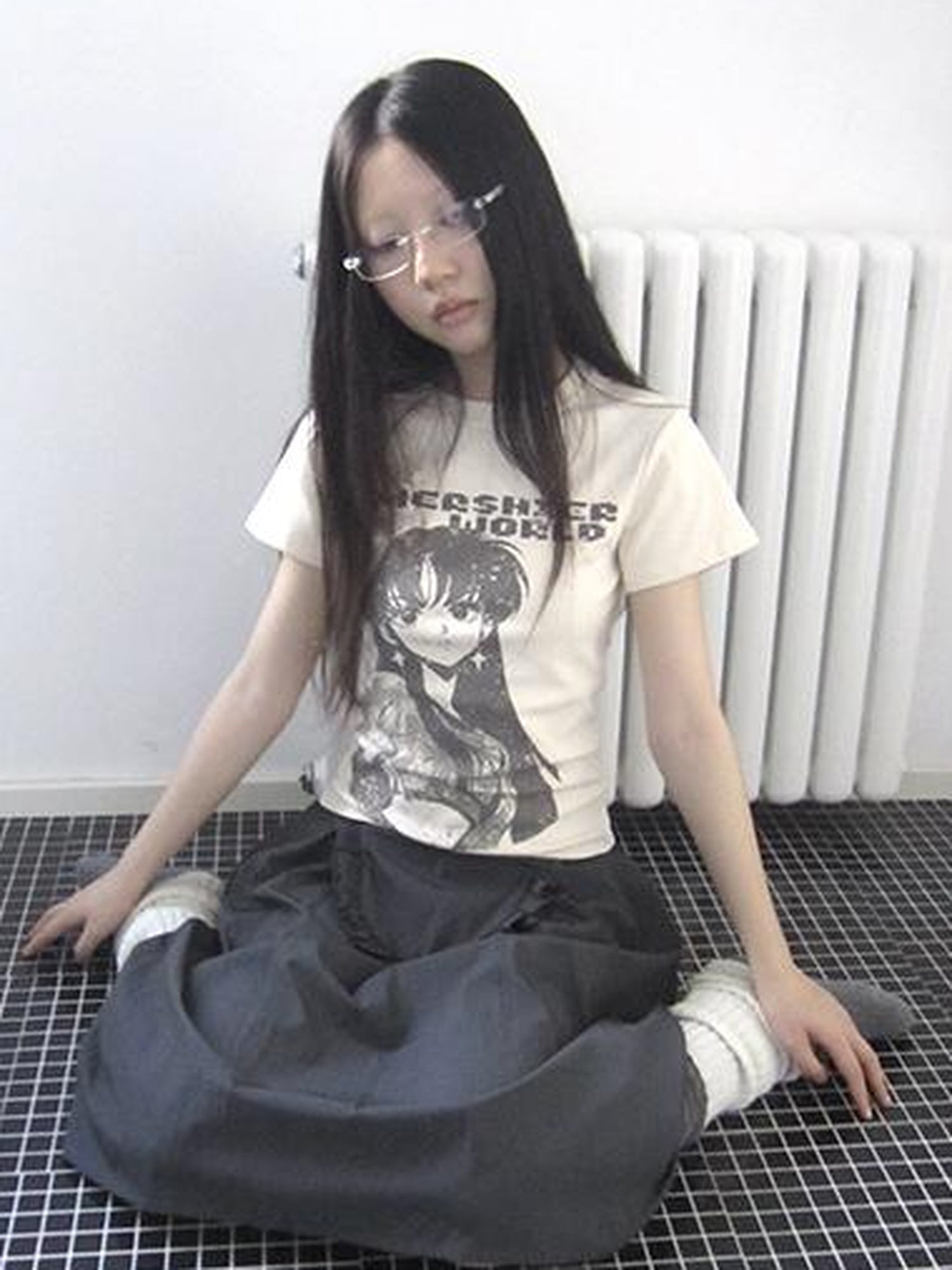 Updateang project Vintage Comic Print Slim Fit T Shirt
