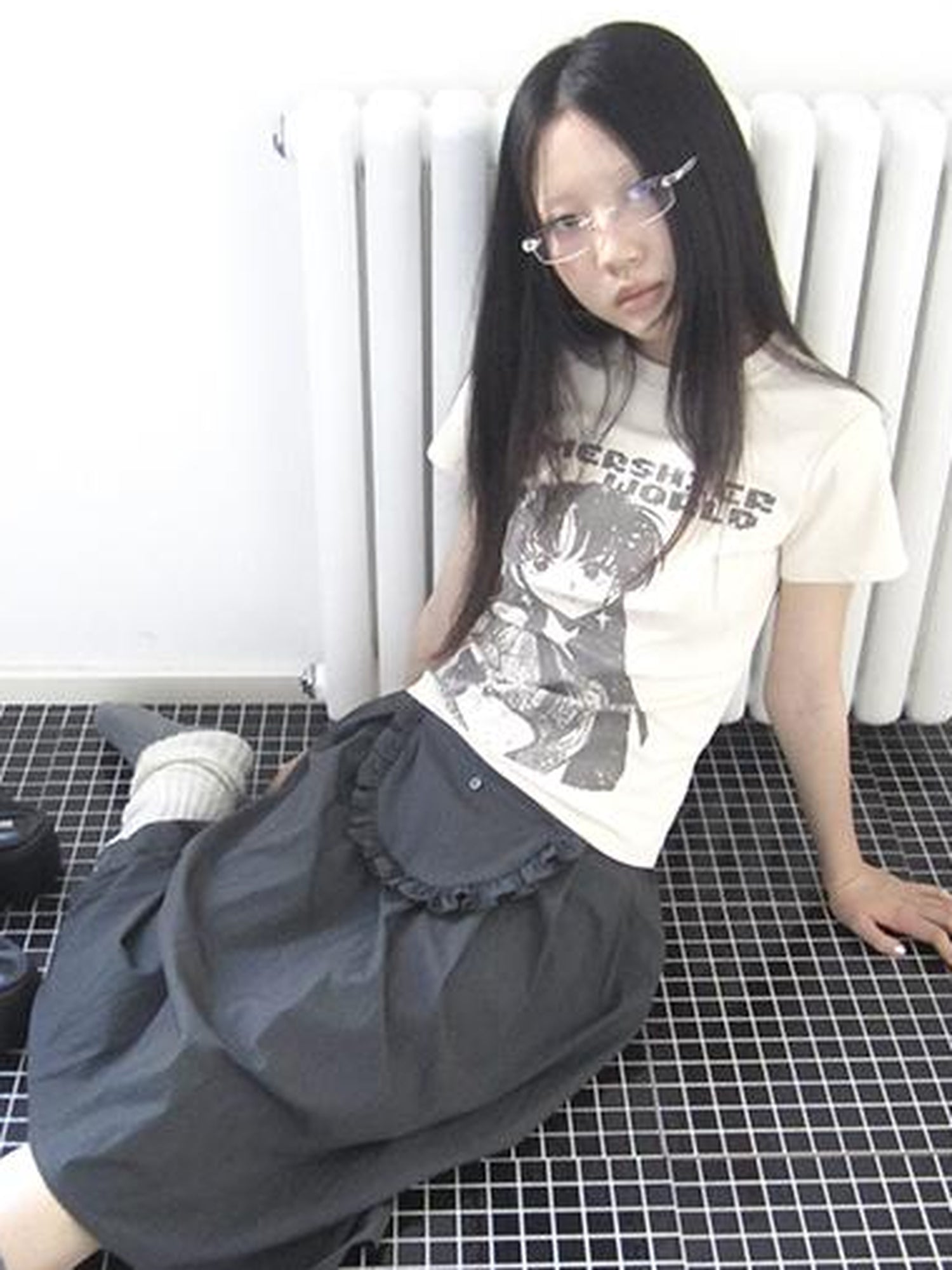 Updateang project Vintage Comic Print Slim Fit T Shirt