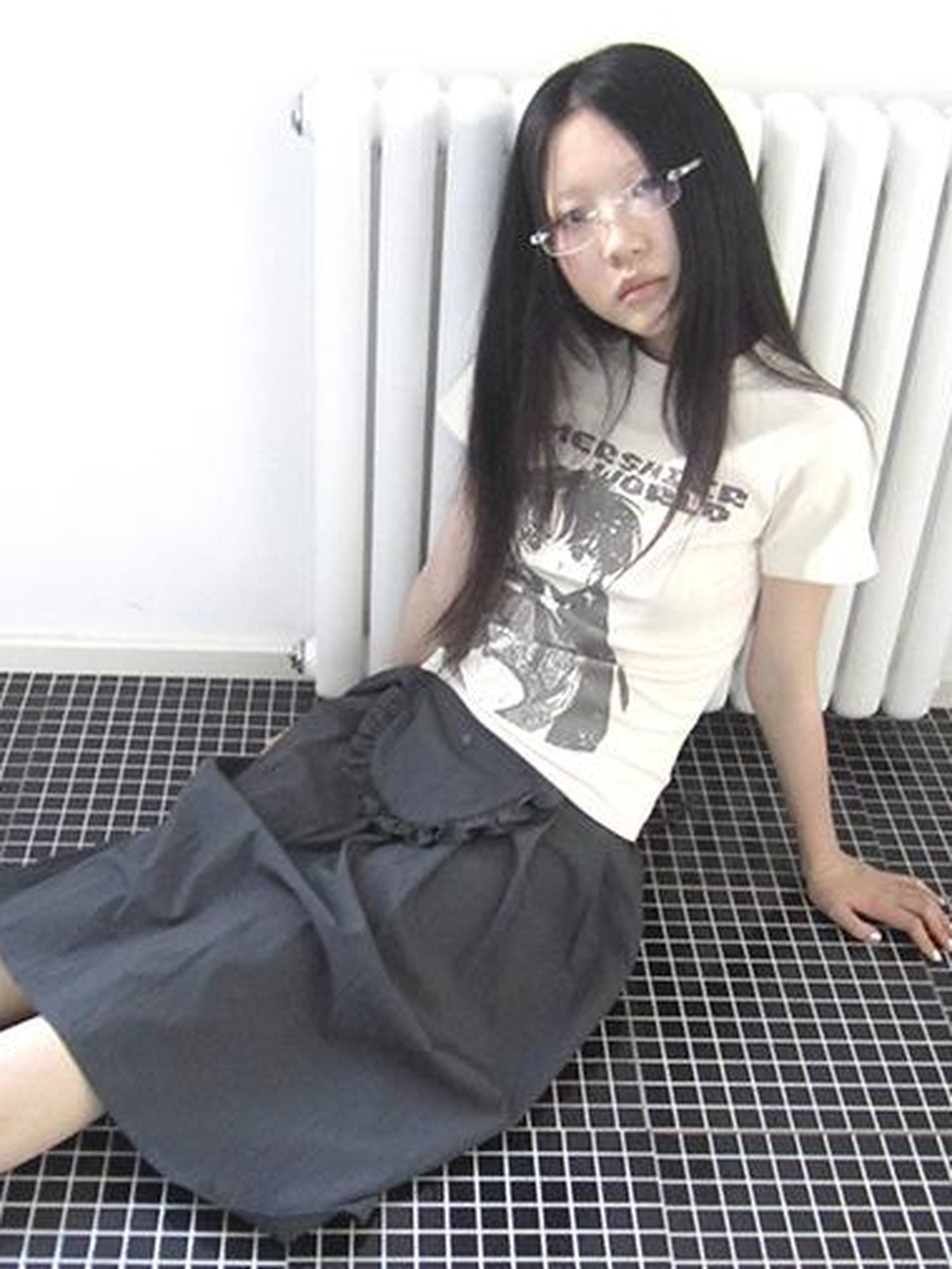 Updateang project Vintage Comic Print Slim Fit T Shirt